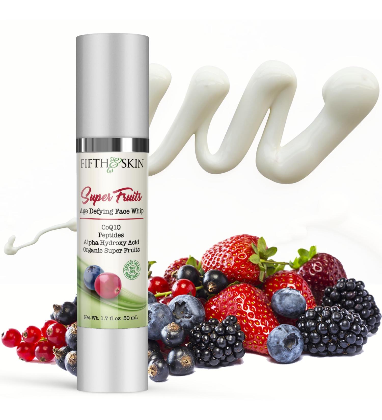 Fifth & Skin Super Fruits Age Defying Face Cream - Organic 2oz Moisturizer for All Skin Types - Firm Minimize Fine Lines & Fade Age Spots - Made in USA - Buy Online on GoSupps.com