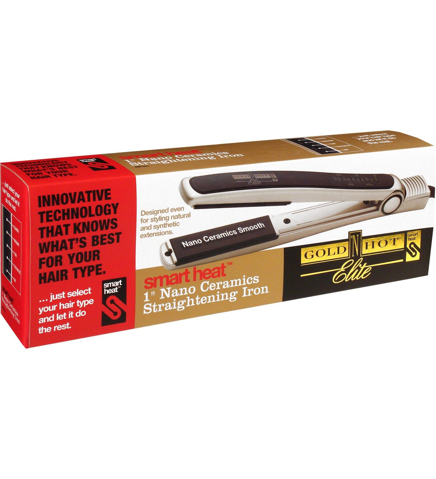 Gold N Hot Gh7001 Elite Nano Ceramics Straightening Iron with Smart Heat 1-Inch