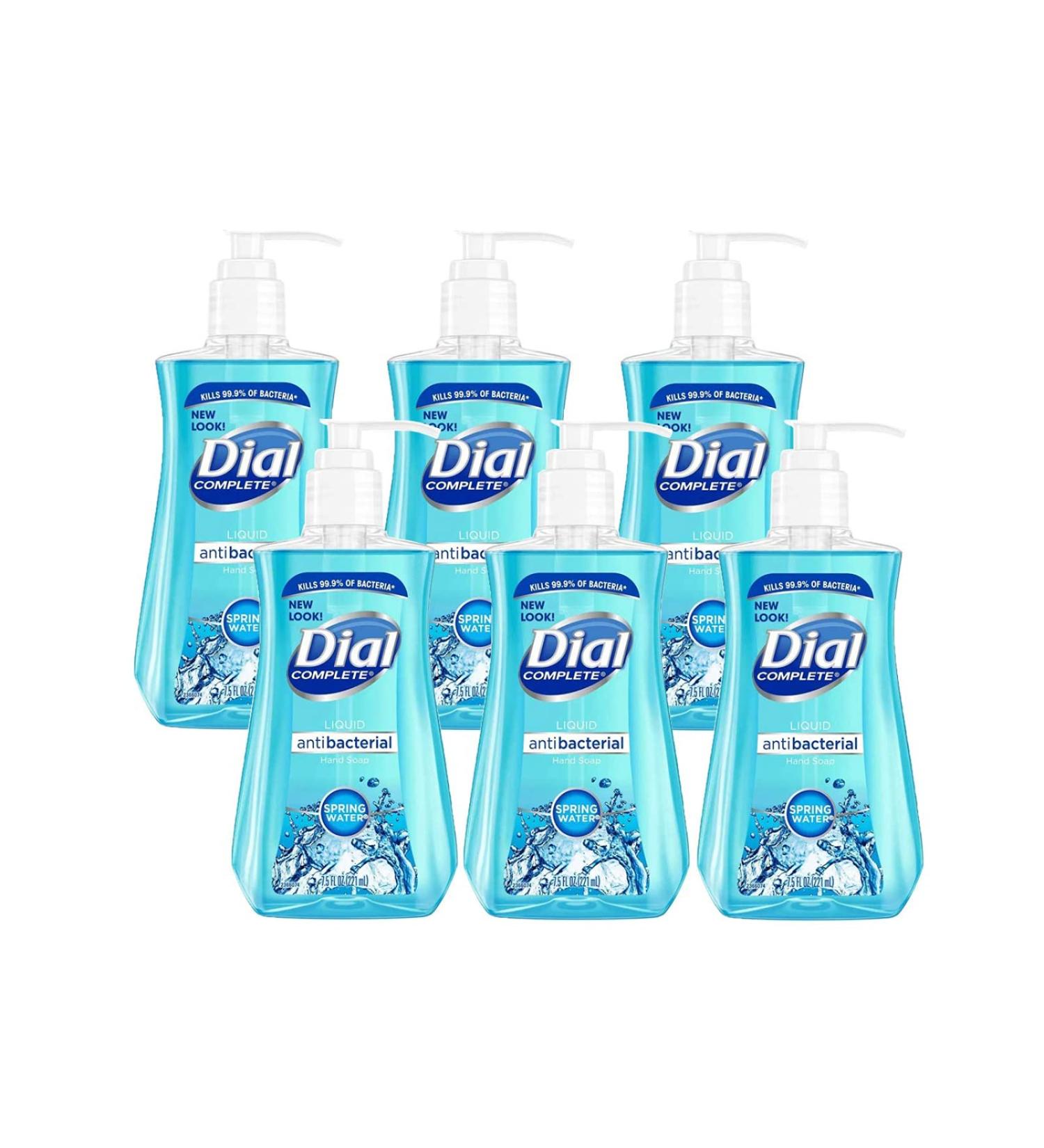 Dial Liquid Hand Soap Spring Water 7.5 Fl. Oz - Pack of 6 | Hydrating Formula - Buy Online on GoSupps.com