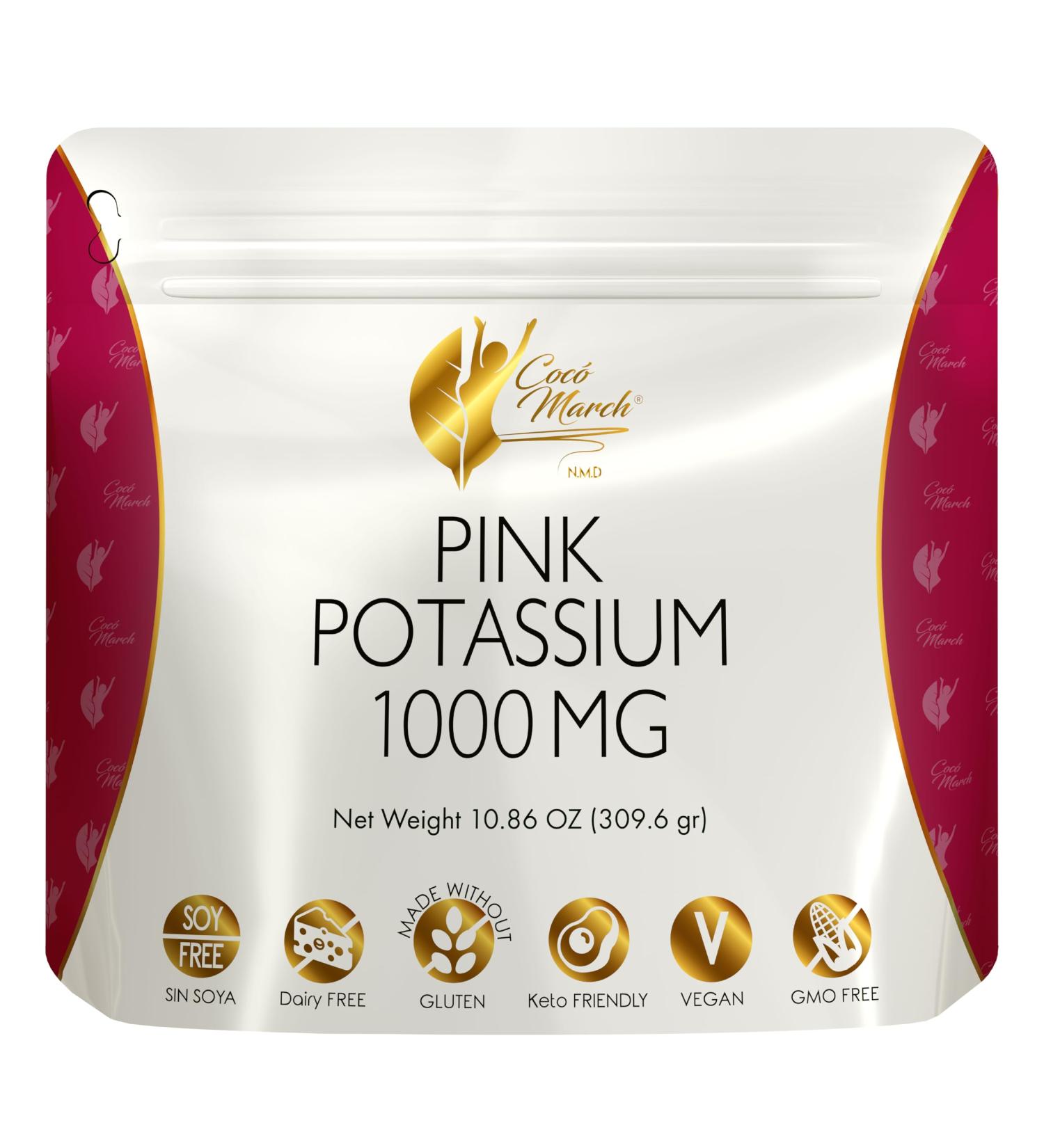 Coc March N.M.D Pink Potassium Powder - Supports Heart Health, Muscle Function, and Bone Health. Gluten Free, Dairy Free, Non-GMO, Soy Free, Vegan, Keto Friendly - 10.86 Oz (309.6 g) - Buy Online on GoSupps.com