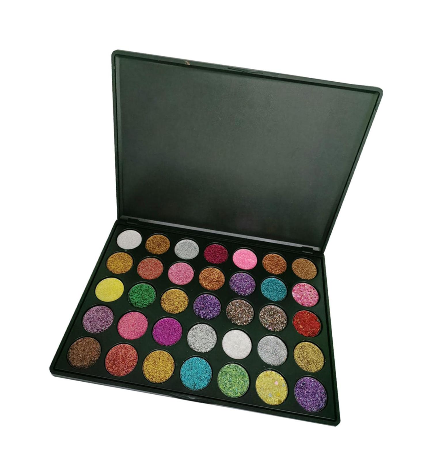 Esquirla 35 Colors Eyeshadow Palette Eye Makeup Pallet Pigmented Delicate Gifts Glitter Eye Shadow for Wedding Valentine's Day Cosplay Anniversary - Buy Online on GoSupps.com