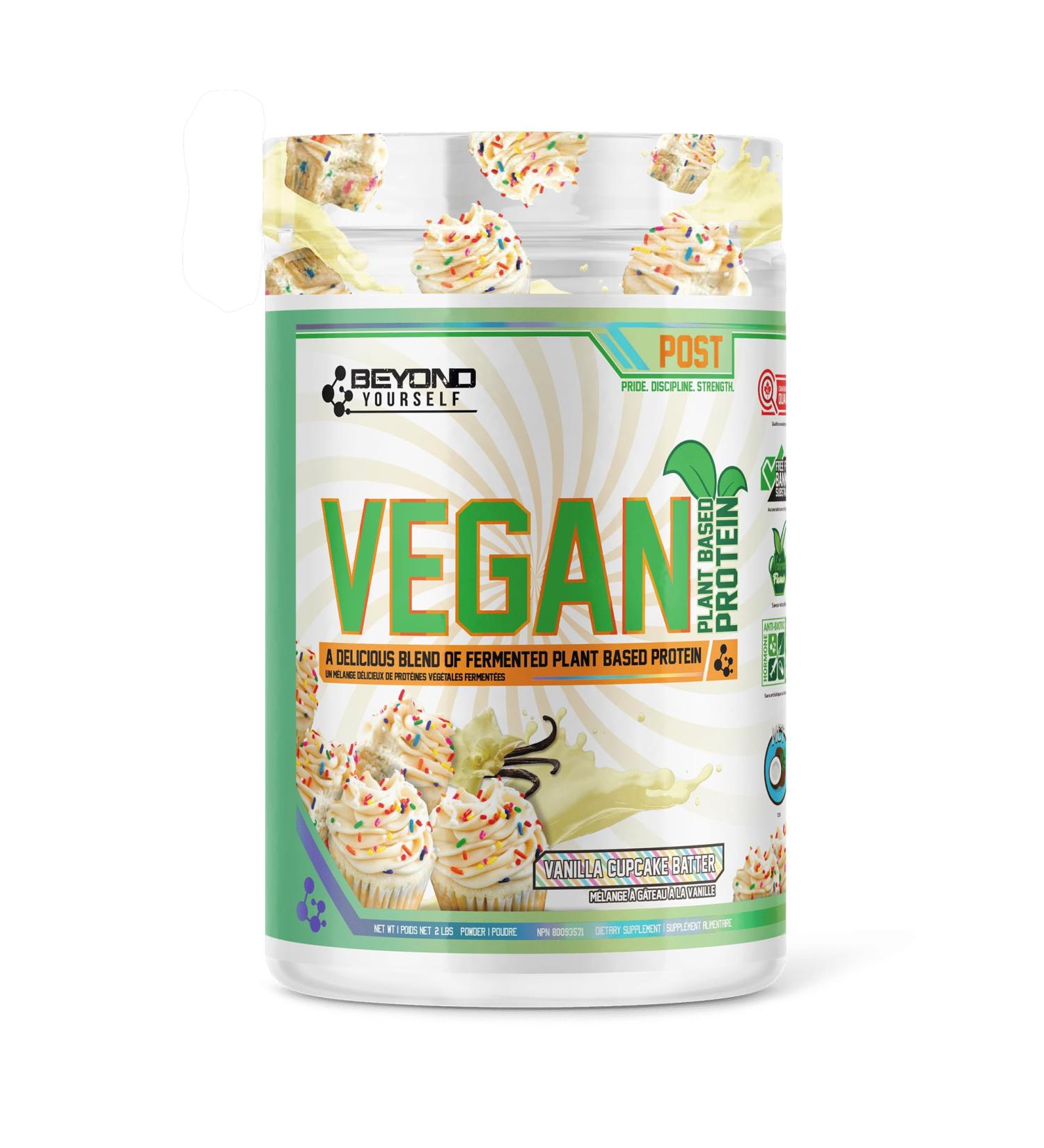 Beyond Vegan Protein Powder - Beyond Yourself | Fermented Non-GMO Complete Amino Acid Profile with MCT Oil | Gluten-Free Naturally Sweetened No Sugar or Fillers | 2lb Vanilla Cupcake Batter Vanilla Cupcake Batter 907.1 g (Pack of 1) - Buy Online on GoSupps.com