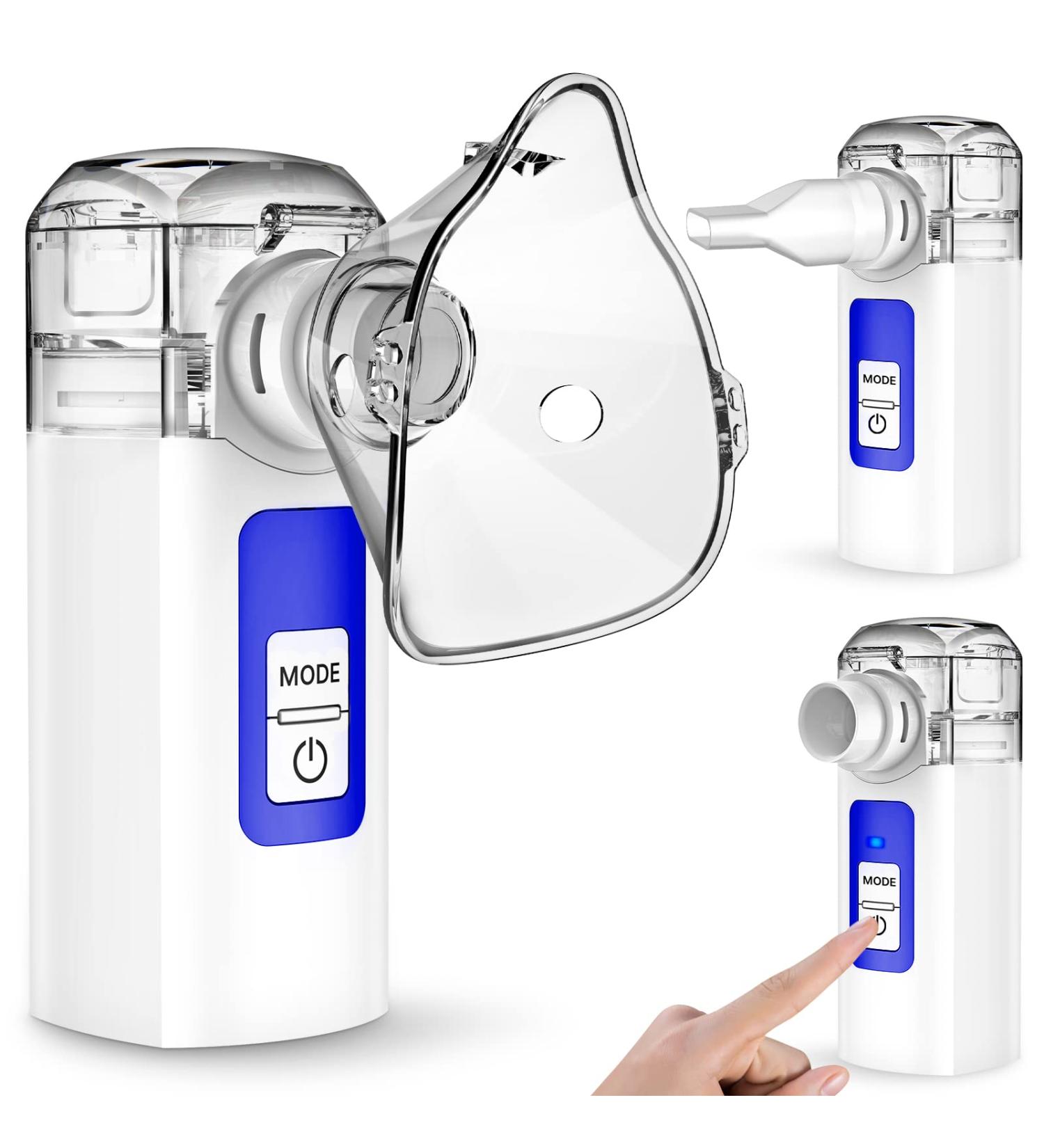 Portable Nebulizer Machine for Adults & Kids - Handheld Cool Mist Steam Inhaler for Breathing Problems - Home Office Travel Blue - Buy Online on GoSupps.com