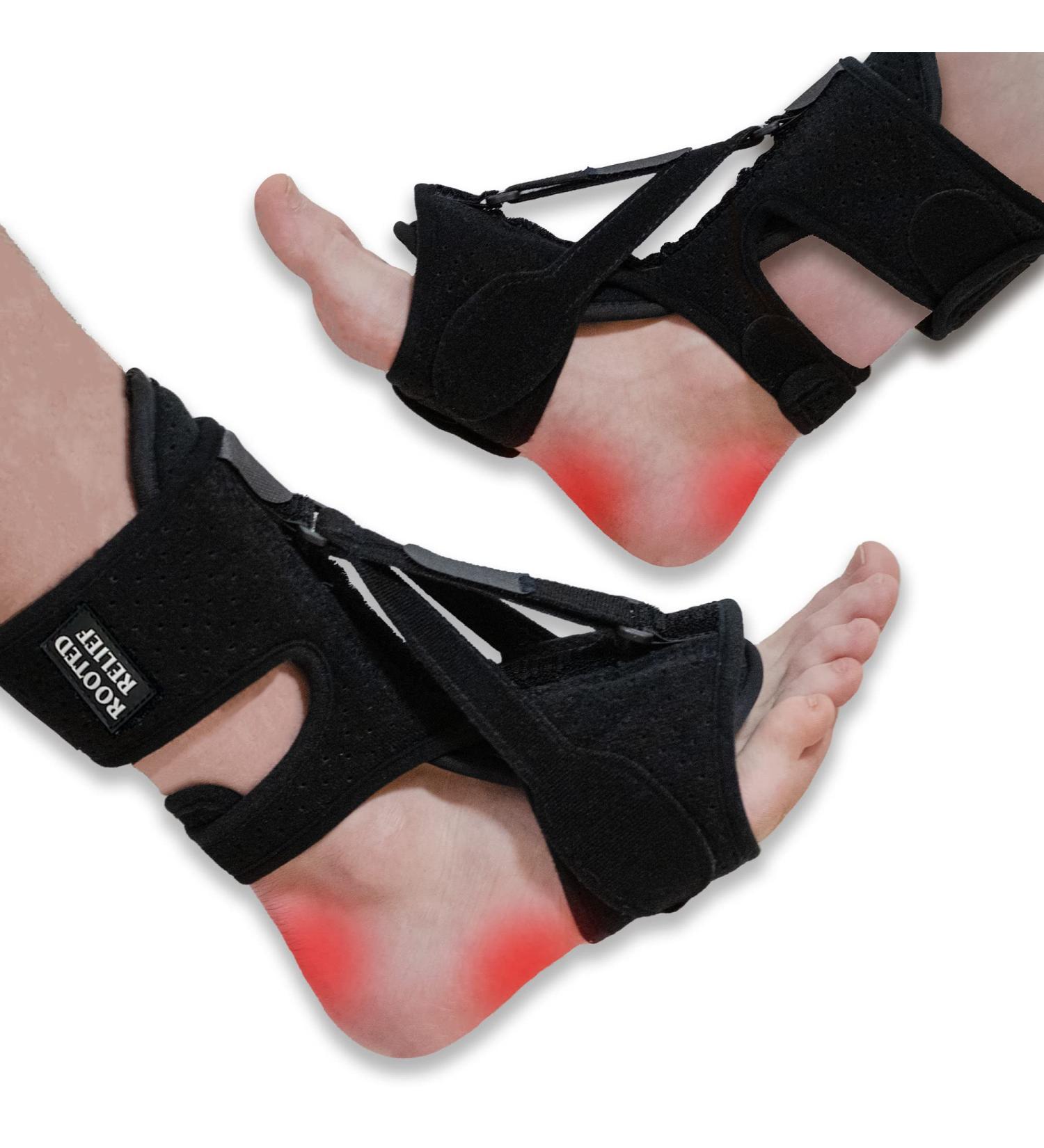 Rooted Relief Plantar Fasciitis Night Splints 2-Pack - Adjustable Straps for Achilles Tendonitis & Foot Drop - One Size - Buy Online on GoSupps.com