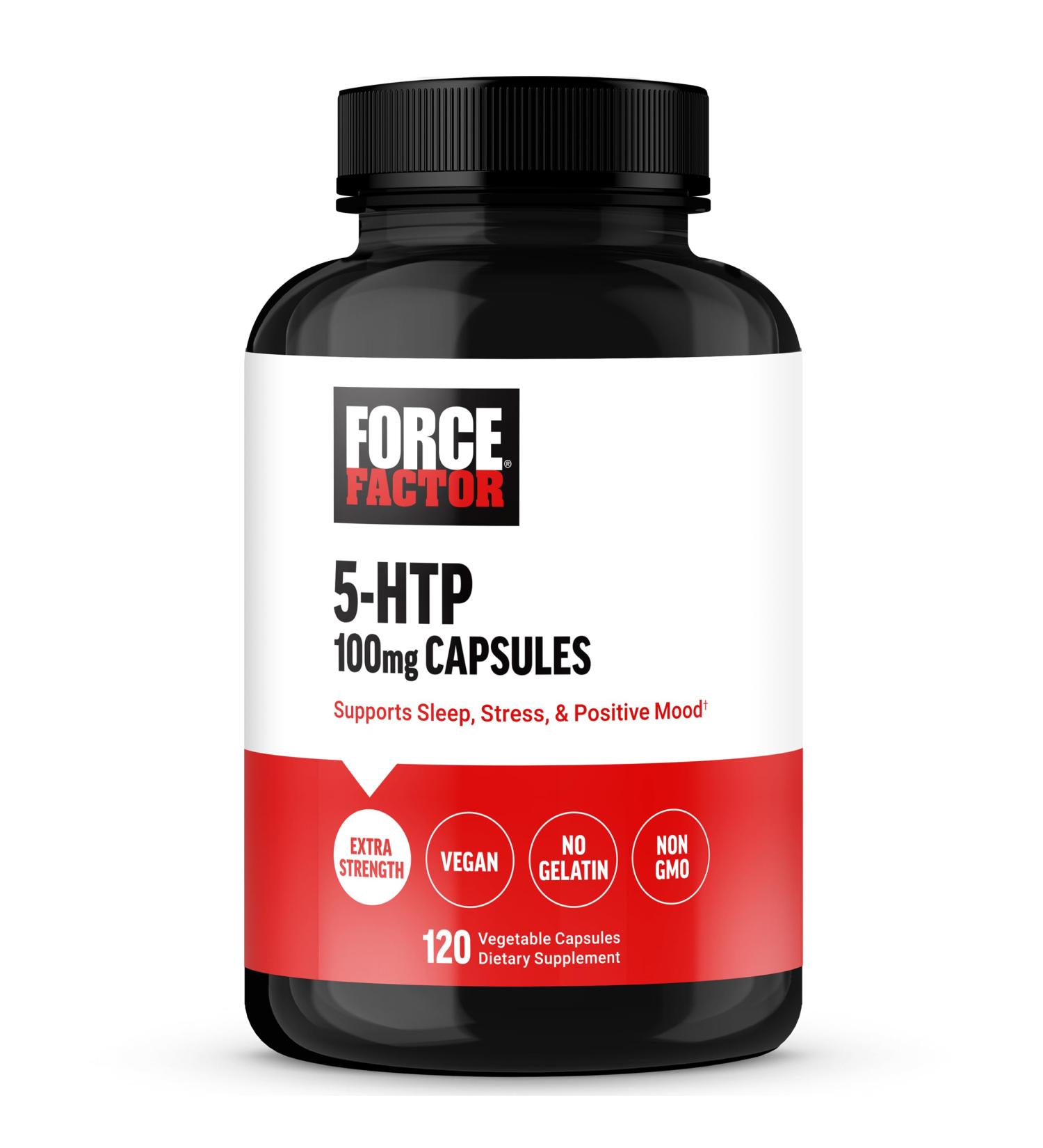 Buy FORCE FACTOR 5HTP Sleep Aid & Mood Support - Extra Strength Natural Sleep Supplement Vegan & Non-GMO 120 Capsules - International Shipping Available - Buy Online on GoSupps.com