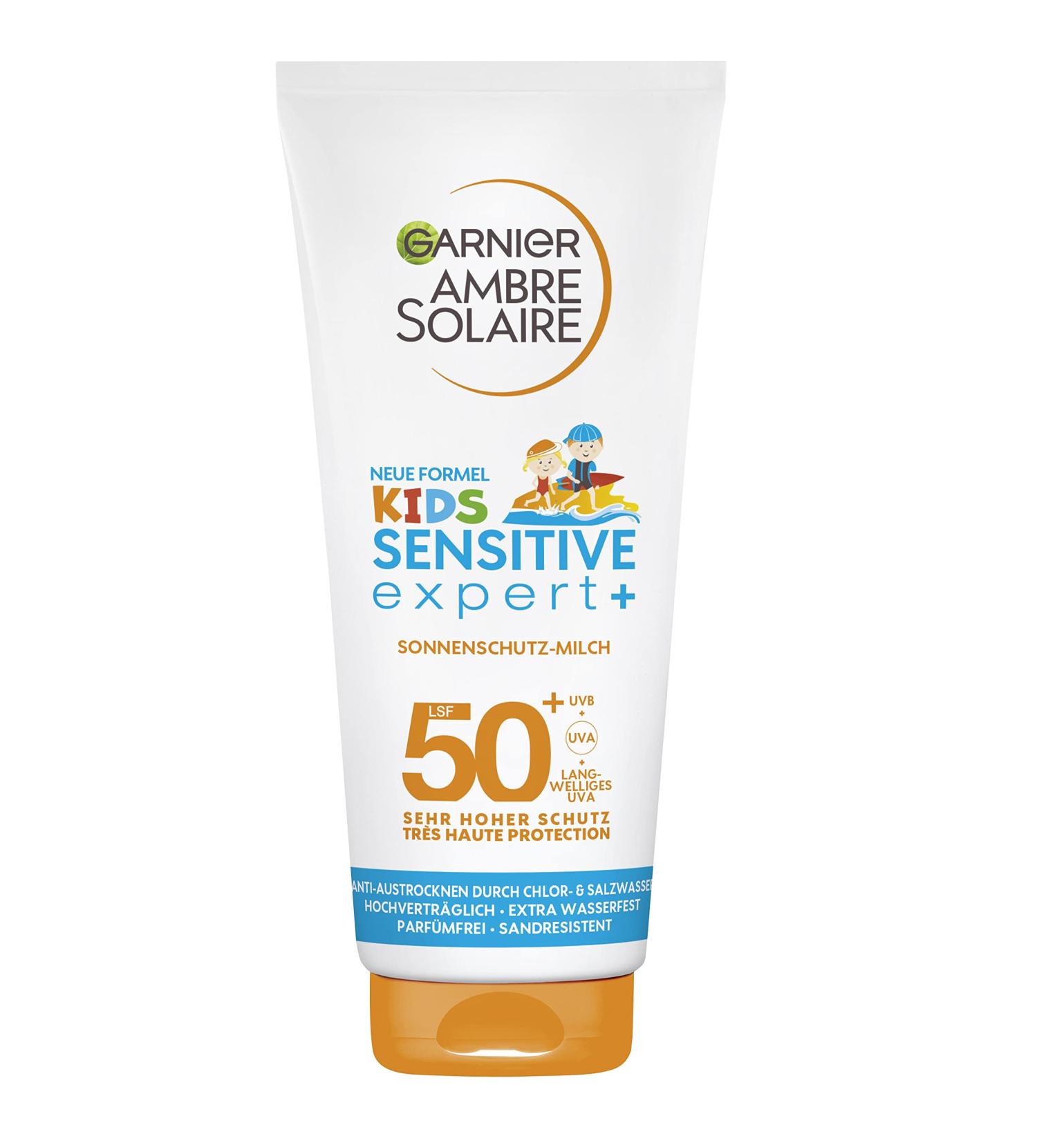 Garnier Kids Sun Milk LSF 50+ - High Protection Sunscreen for Children | Ambre Solaire 200 ml | Safe & Gentle Formula - Buy Online on GoSupps.com