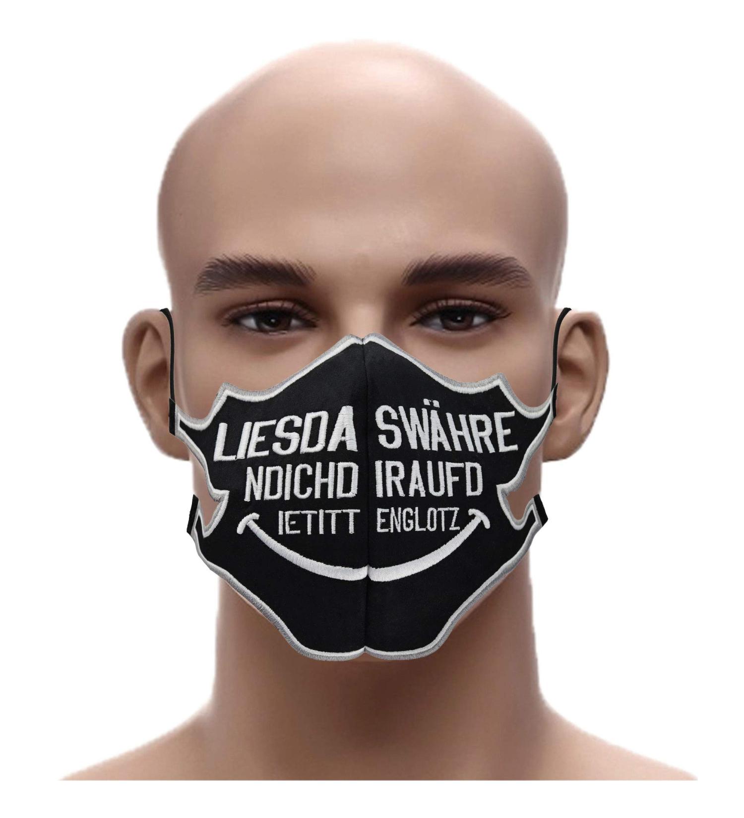 Read THIS while. Smiley mask Reusable mouth and nose protectionEmbroidery washable at 60