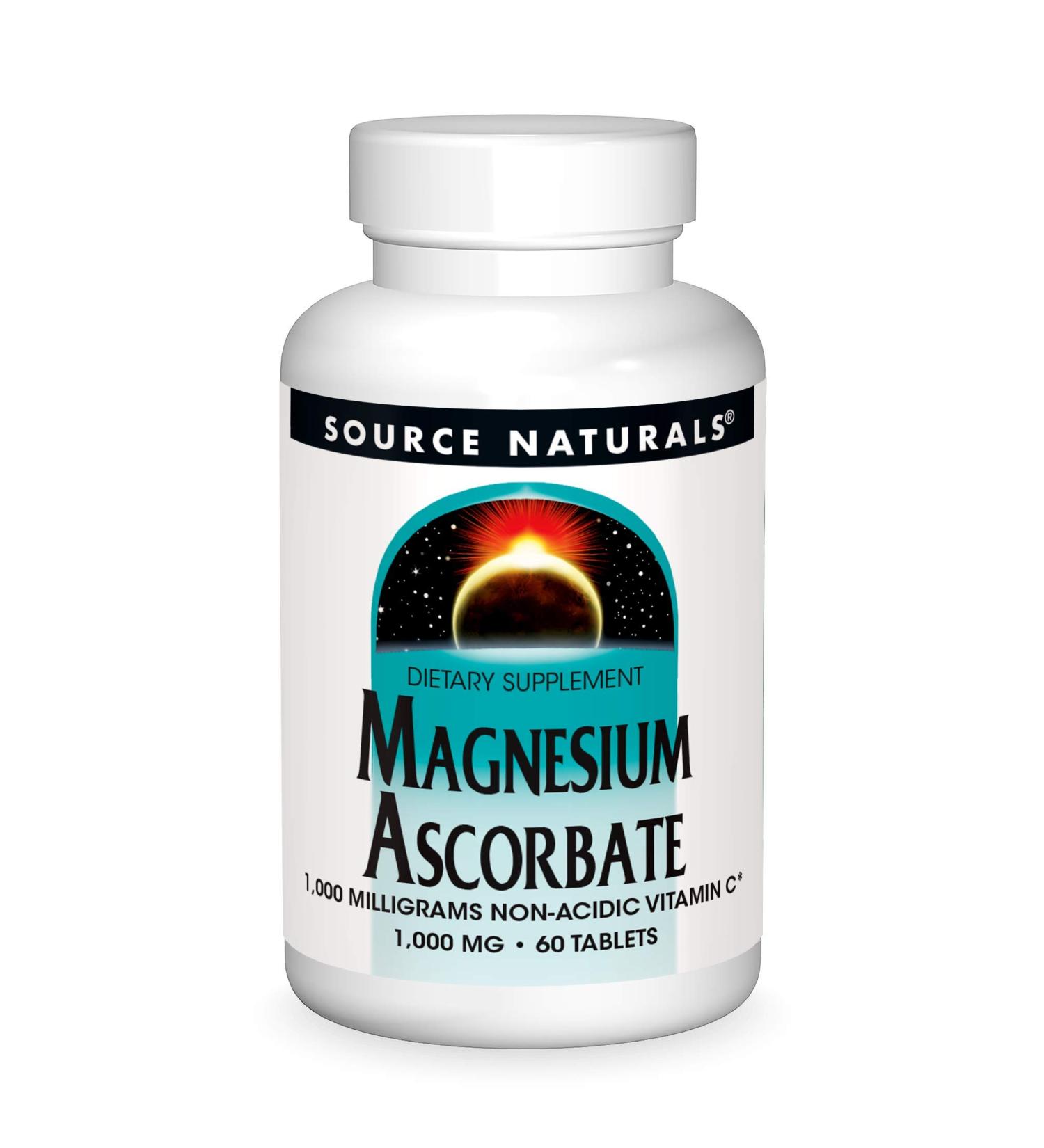 Source Naturals Magnesium Ascorbate 1000mg - 60 Tablets - 60 Count - Buy Online on GoSupps.com