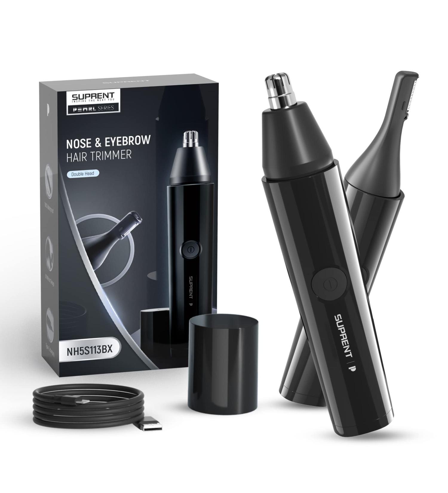 SUPRENT Nose Hair Trimmer for Men - IPX7 Waterproof USB-C Rechargeable Precision Eyebrow & Facial Hair Trimmer Kit - Buy Online on GoSupps.com