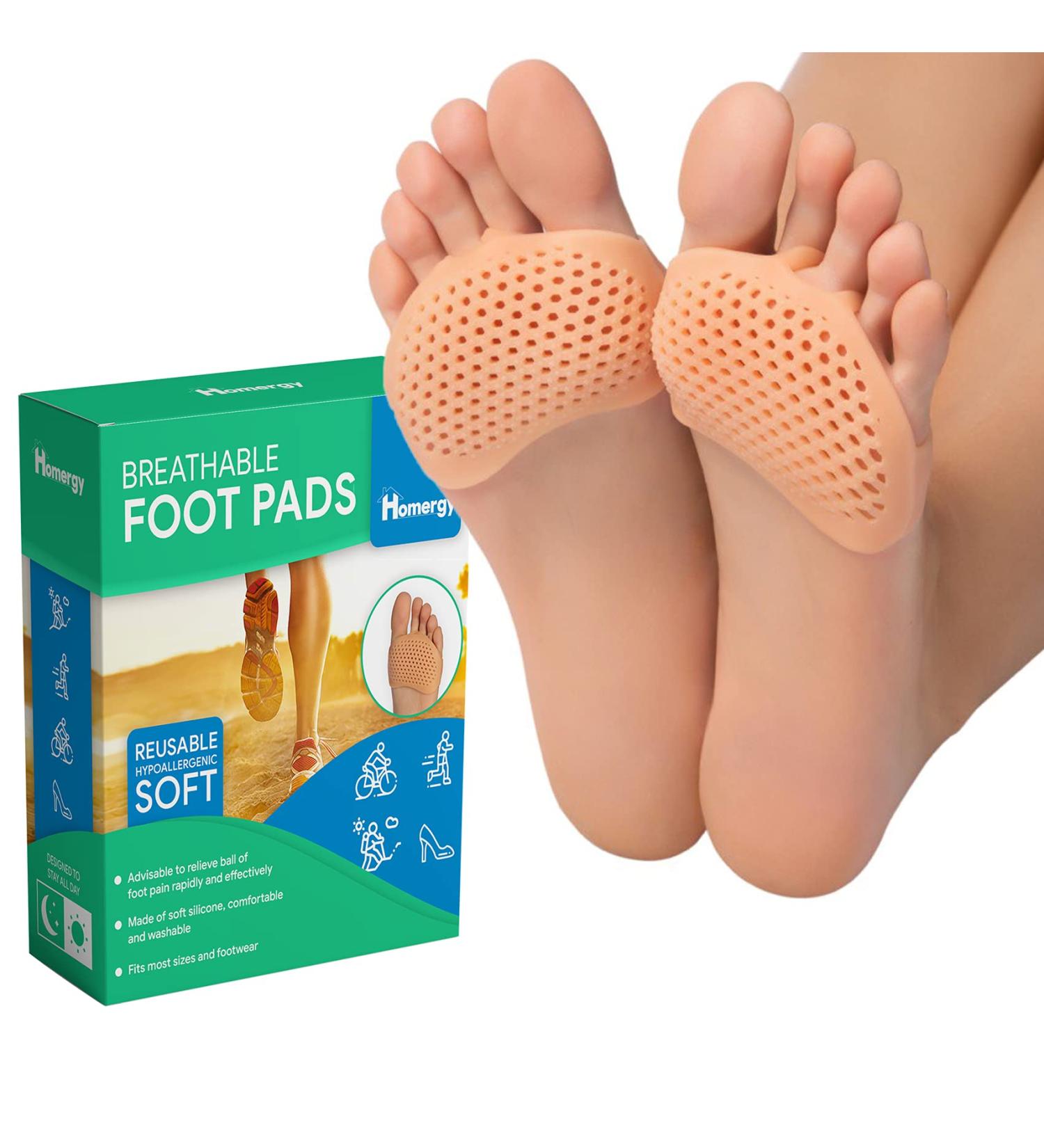 Metatarsal Foot Pads for Pain Relief - Soft Gel Sleeves (2 Pairs) - Breathable & Reusable Cushions for Forefoot - Shoe Supports for Women and Men - Buy Online on GoSupps.com