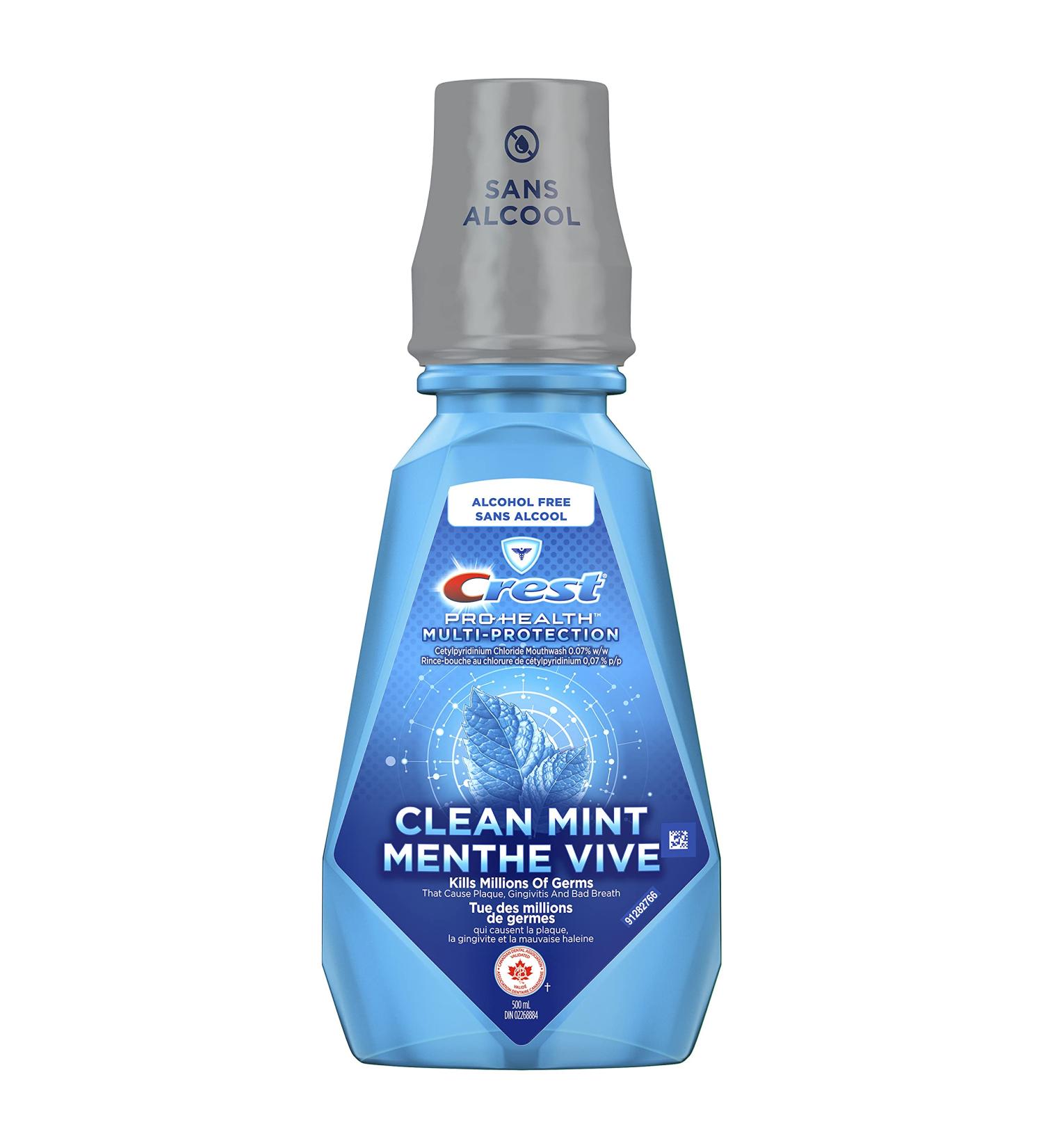 Crest Pro-Health Multi-Protection Alcohol Free Mouthwash Clean Mint 500 mL 500 ml (Pack of 1) Clean Mint - Buy Online on GoSupps.com