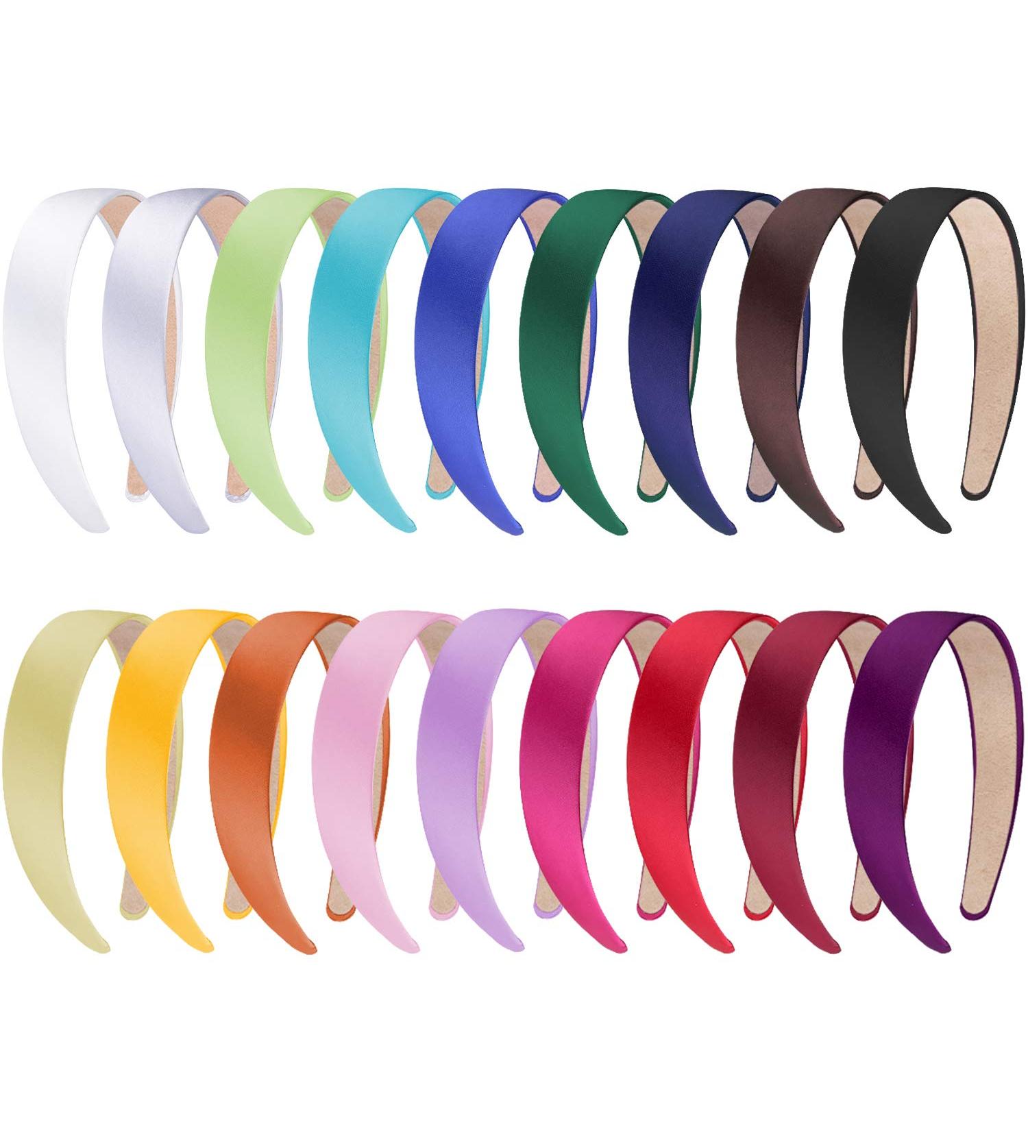 SIQUK 18 Pieces Satin Headbands for Women and Girls - Non-slip DIY Hair Accessories in 18 Colors - Buy Online on GoSupps.com