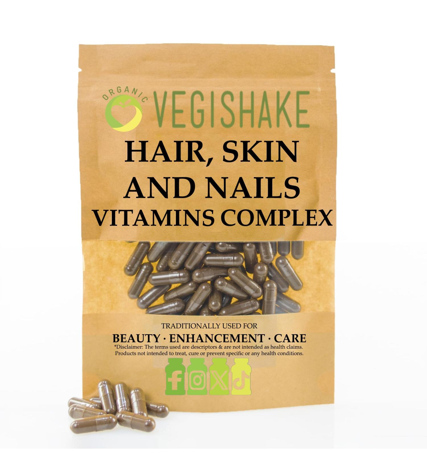 Hair Skin and Nails Vitamins Biotin 10 000 g Bamboo Extract Vitamin C & Niacin Vegan Capsules Hair Growth Radiant Skin & Strong Nails (200 Capsules)