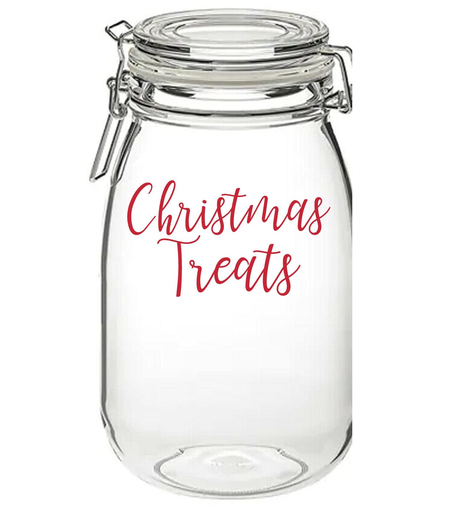 Christmas Treats - Vinyl Sticker Decal Label Transfer for Jar Container. Party Sweets Chocolates Gift Bag Box (Small - 3cm Tall Capital Letter Height Rose Pink) Small - 3cm tall Capital Letter Height Rose Pink - Buy Online on GoSupps.com