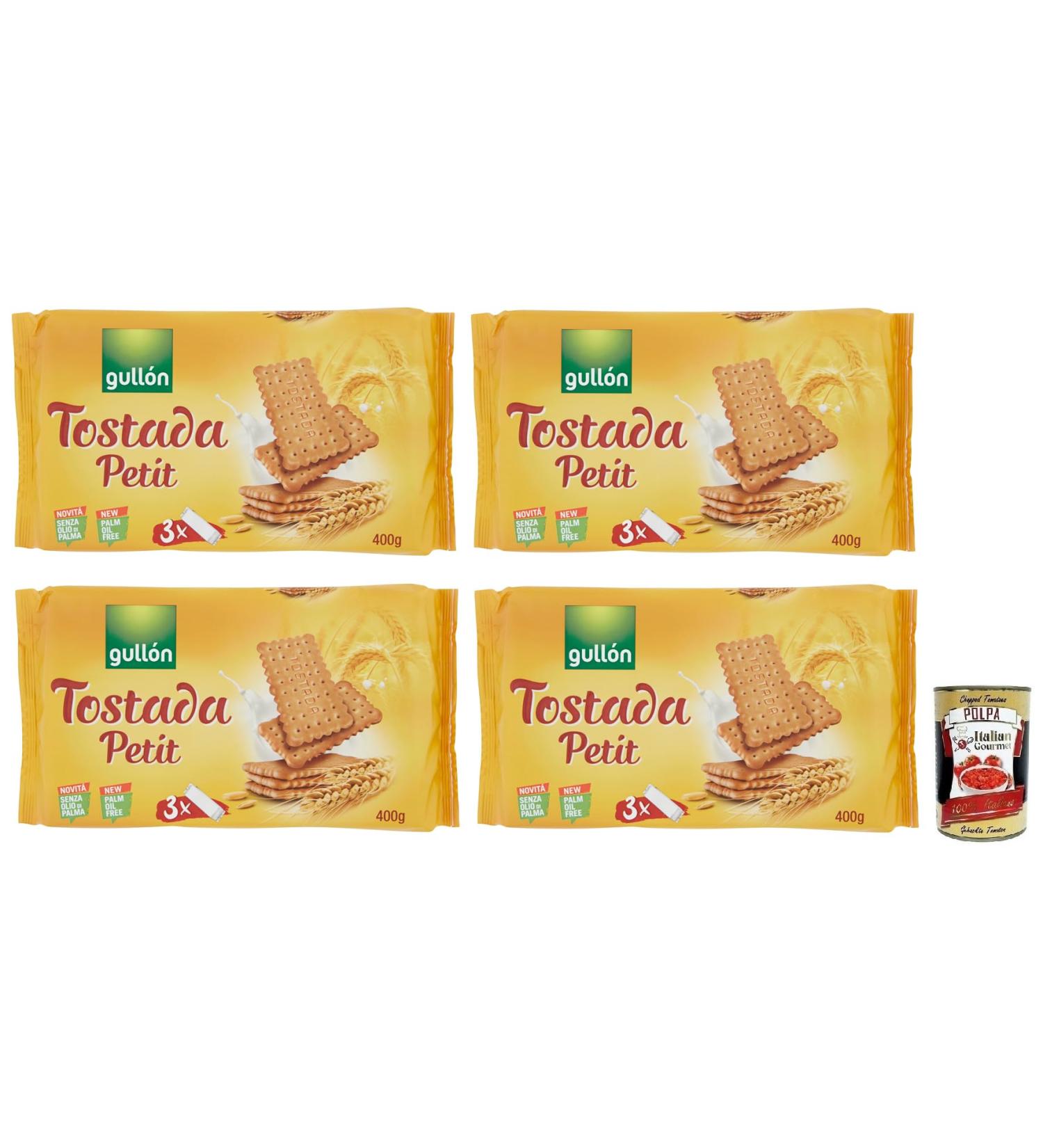 Gull n Petit Tostada Set of 4 traditional biscuits 400 g Each package contains 3 servings of 133.3 g + 400 g Gourmet Italian Gourmet Pomodoro Pulp Box of 400 g - Buy Online on GoSupps.com