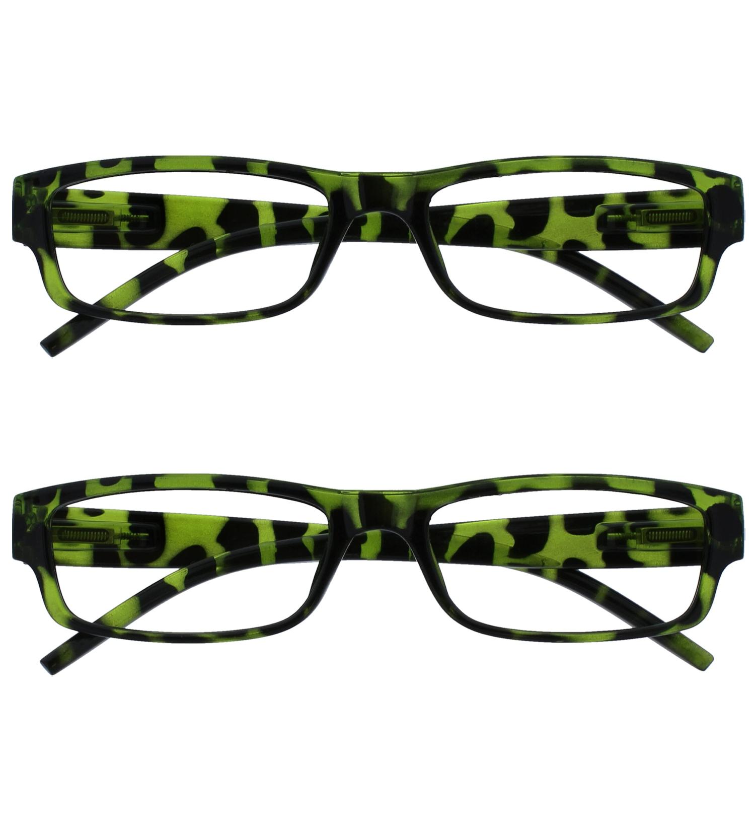 Buy Green Tortoiseshell Lightweight Reading Glasses - Comfortable 2 Pack for Men & Women | The Reading Glasses Company +3.00 - Buy Online on GoSupps.com