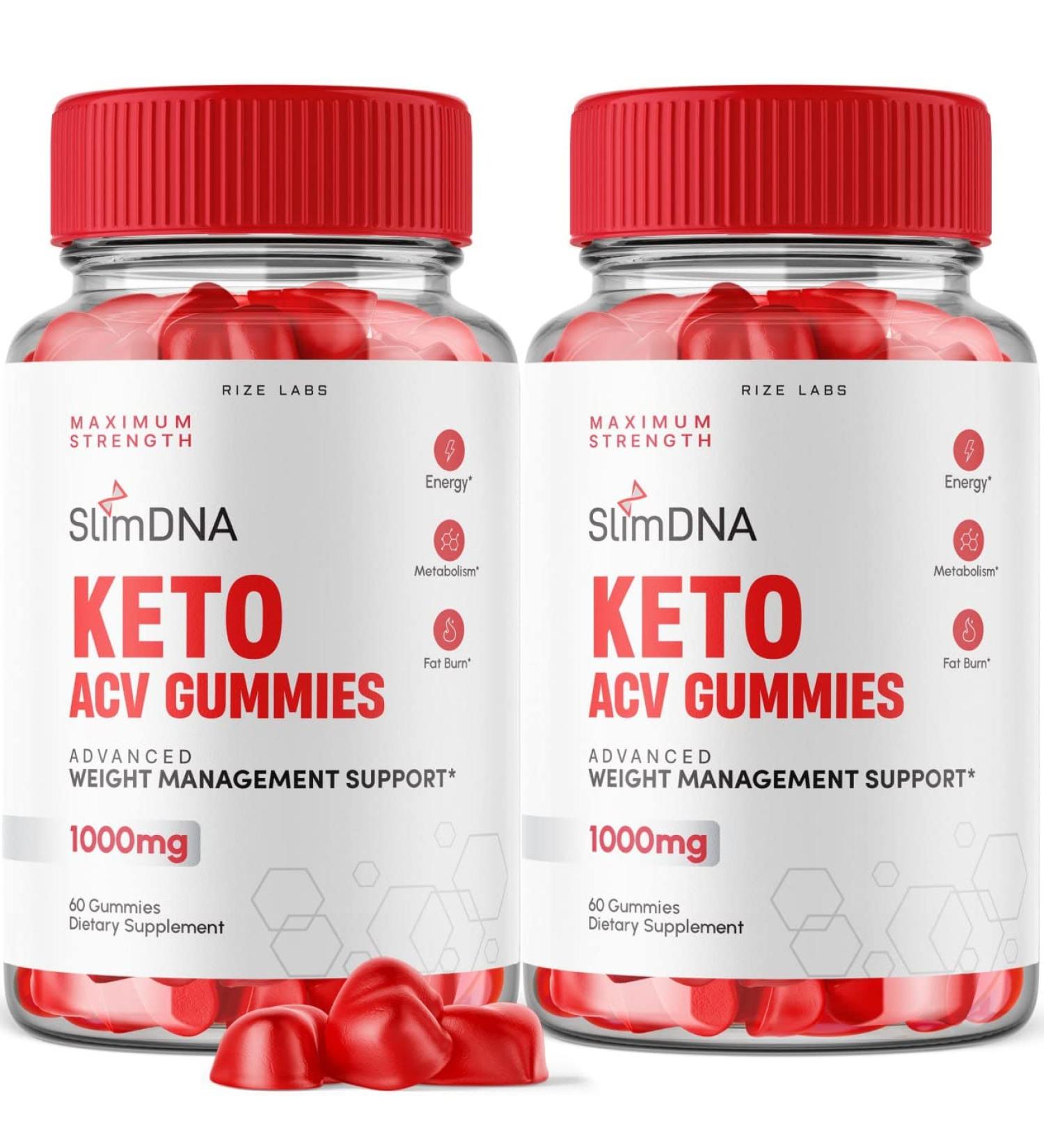 2 Pack SlimDNA Keto ACV Gummies for Advanced Weight Loss - Apple Cider Vinegar Shark Tank Supplement - Belly Fat Extra Strength Gomitas (120 Gummies) - Buy Online on GoSupps.com