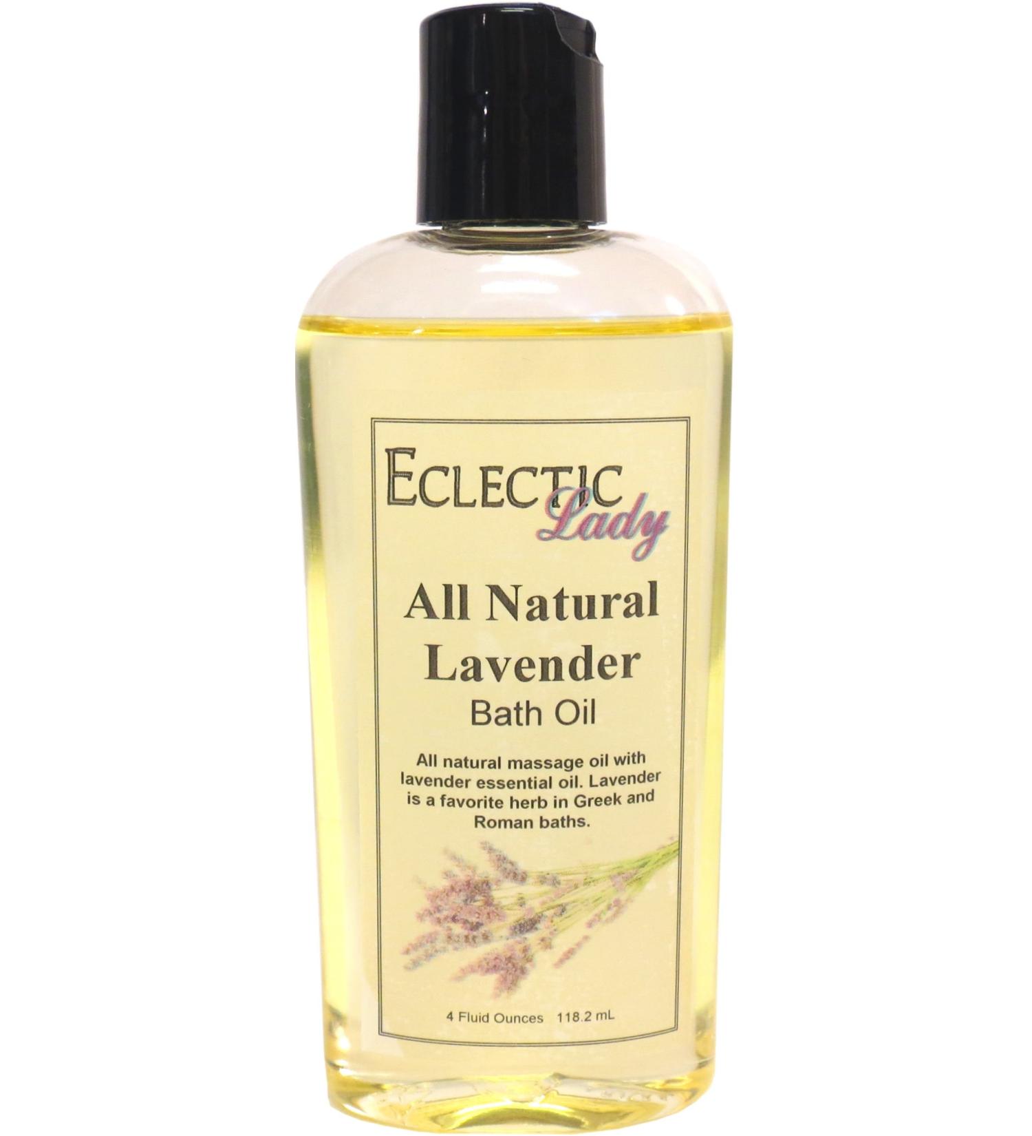 Lavender Bath Oil by Eclectic Lady - Relaxing & Moisturizing Body Oil for Dry Skin - Scented 4 oz Bathing Oil for Sensitive Skin - Nourishing Fragrance Shower Oil - Buy Online on GoSupps.com