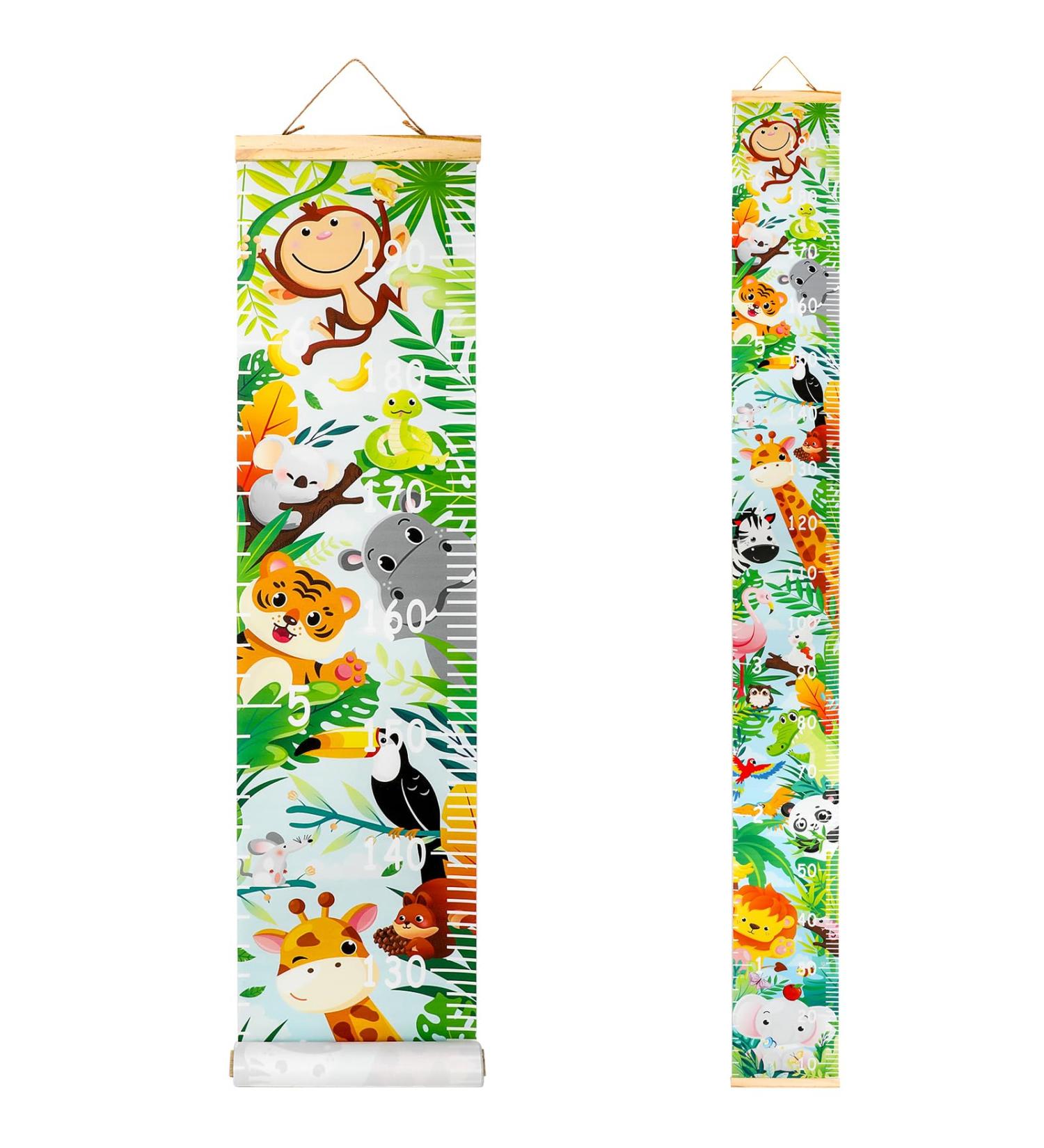 HIFOT Kids Growth Chart - Animal Zoo Canvas Wall Hanging Ruler for Boys Bedroom Decor | 74.8'' x 7.87 - Buy Online on GoSupps.com