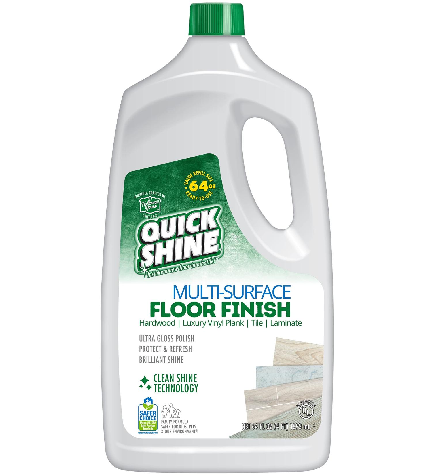 Quick Shine Multi Surface Floor Finish 64oz | Cleaner & Polish for Hardwood, Laminate, Luxury Vinyl, Tile & Stone | Safer Choice | Clean Shine Technology | 64 Ounce Bottle - Buy Online on GoSupps.com