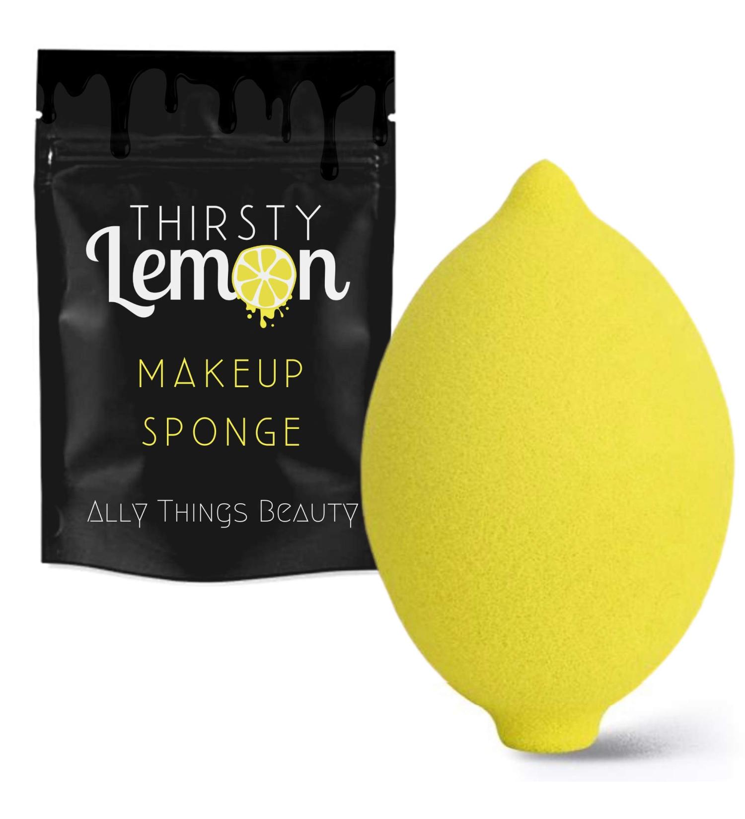 Thirsty Lemon Makeup Sponge by Ally Things Beauty | Yellow Lemon Shaped Blender for Liquid Foundation, Cream, Powder - Latex-Free Beauty Sponge - Buy Online on GoSupps.com