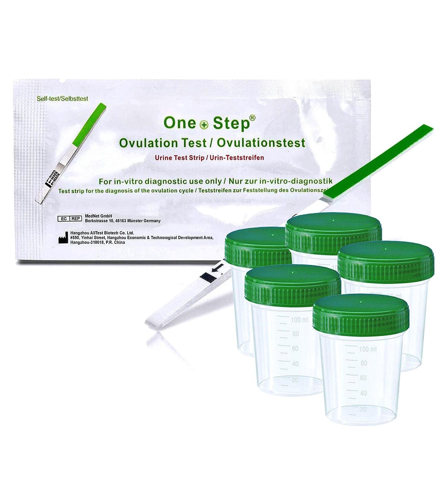 50 Pack One-Step Ovulation Test Kit - High Sensitivity Fertility Tests for Women - Includes 5 Urine Cups - Buy Online on GoSupps.com
