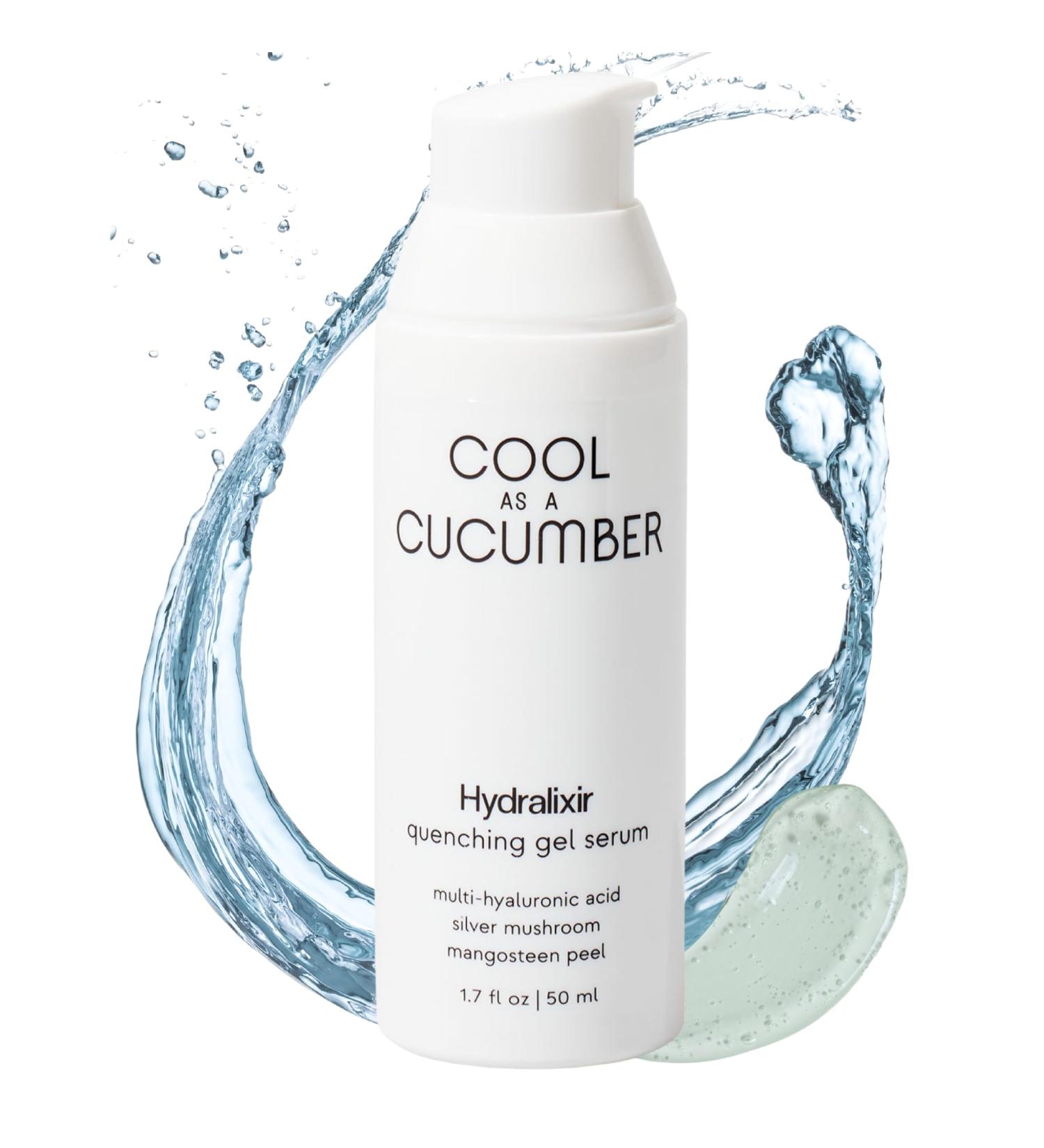 Cool as a Cucumber Hydralixir Face Serum - Hydrating Gel with Hyaluronic Acid Aloe Vera & Beta Glucan | Vegan Oil-Free Fragrance-Free 1.7 FL Oz - Buy Online on GoSupps.com
