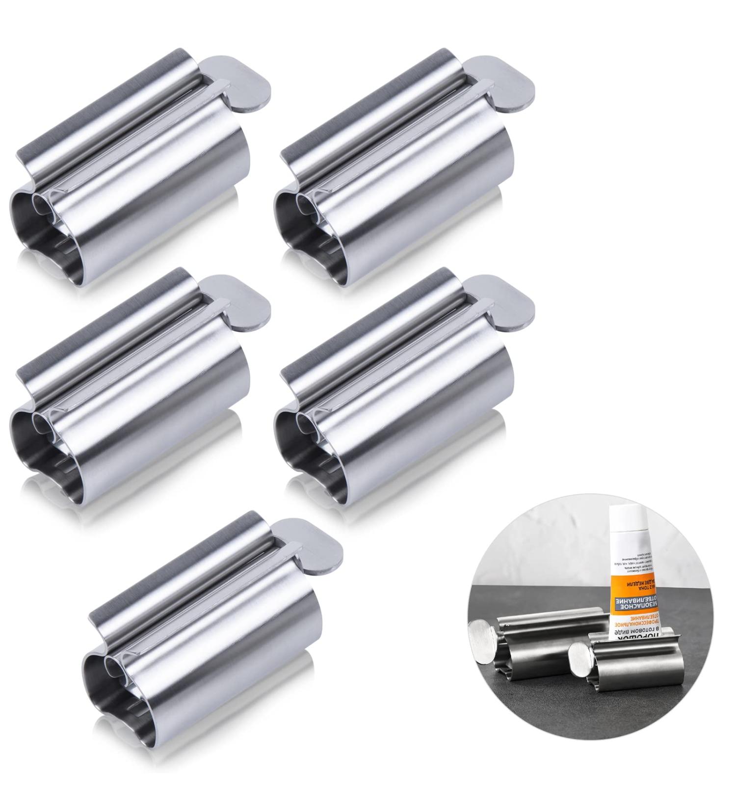 Buy Tube Squeezer Set - 5 Stainless Steel Toothpaste Expressers with Keys | International Shipping Available - Buy Online on GoSupps.com