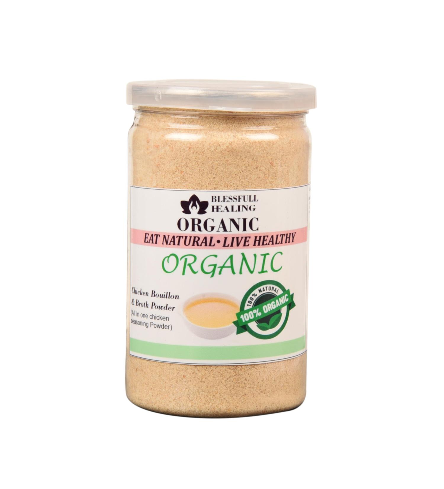 Blessfull Healing Organic Chicken Bouillon & Broth Powder (All in One Chicken Seasoning Powder) 100 Gram (Packing May Vary) 100 Gram 3.35 oz