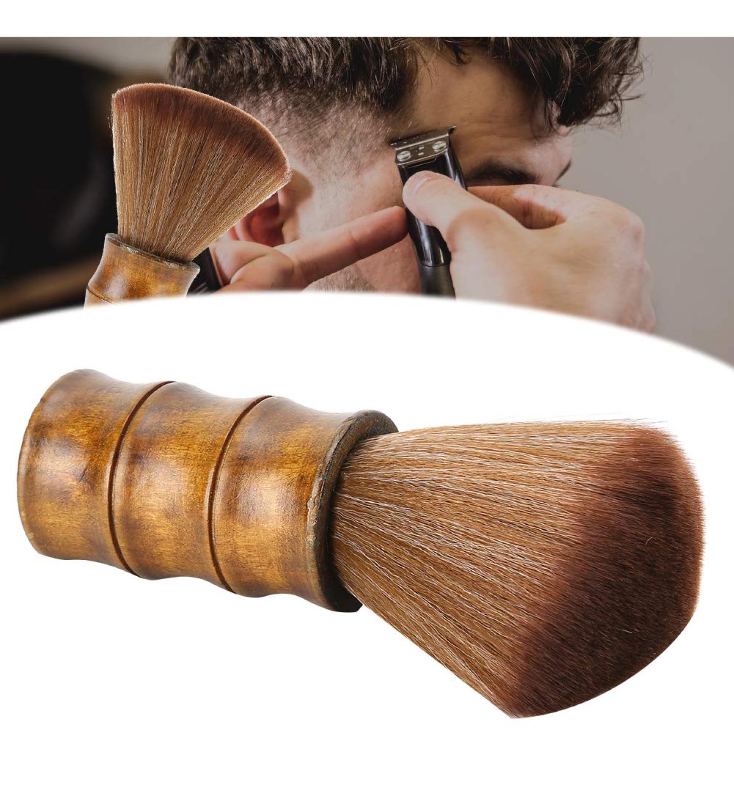 Hair Brush Wooden Neck Face Duster Cleaning Sweeping Portable Soft Salon Stylist Hairdressing Broken Hair Removal Sweep Brush Barber Shop - Buy Online on GoSupps.com