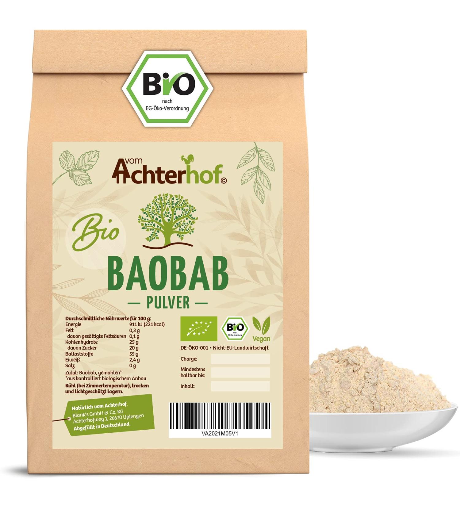 Buy Organic Baobab Powder 250g | 100% Pure Baobab Fruit Powder for Health Benefits - Buy Online on GoSupps.com