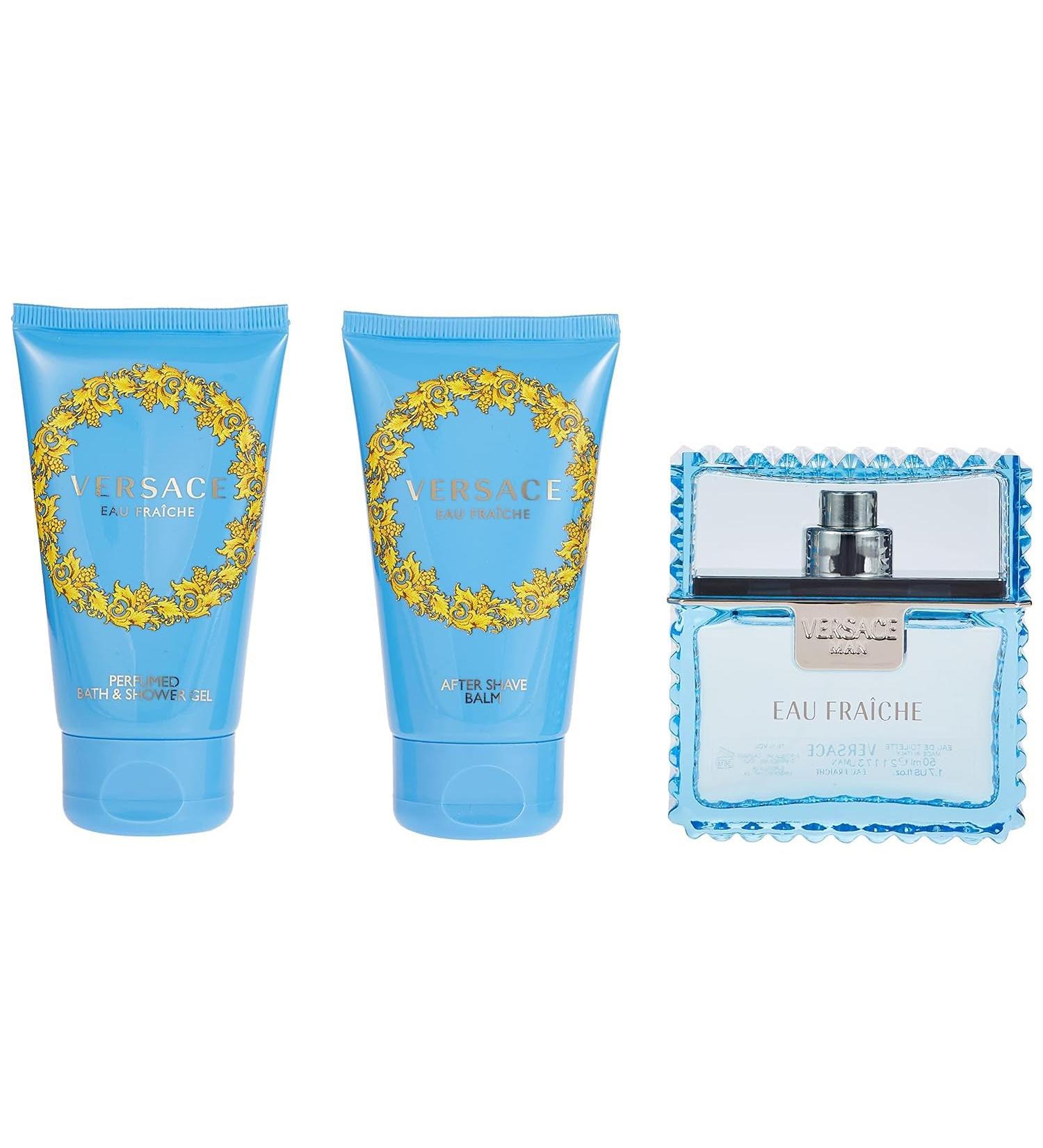 Versace MAN EAU FRAICHE by Gianni EDT SPRAY 1.7 OZ & AFTERSHAVE BALM 1.7 OZ & SHOWER GEL 1.7 OZ - Buy Online on GoSupps.com