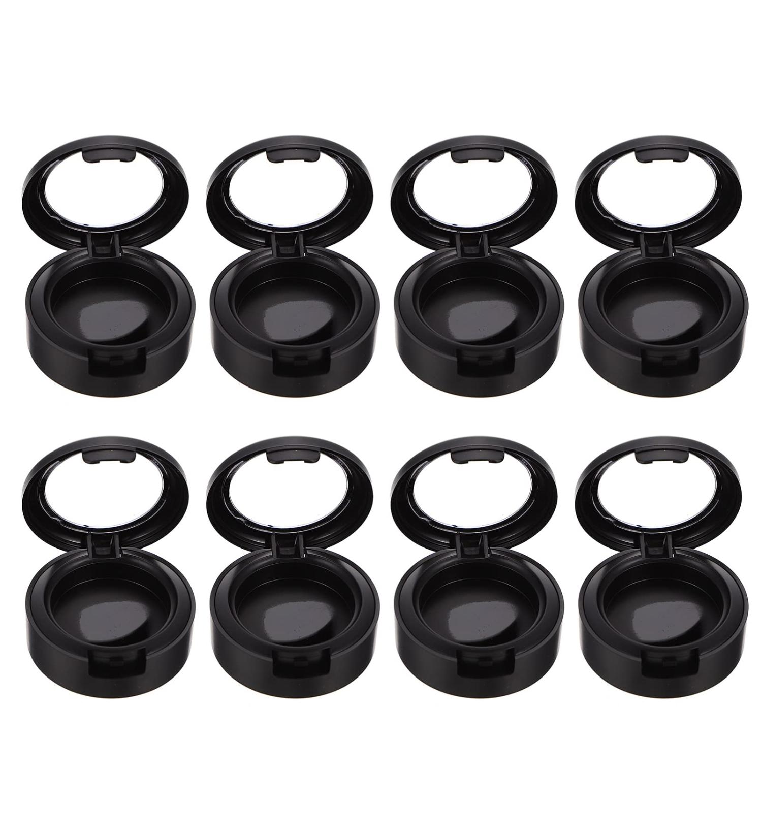 8Pcs Round Makeup Eyeshadow Case - Black DIY Travel Eye Shadow Storage Boxes for Women - 26mm Replacement Containers - Buy Online on GoSupps.com