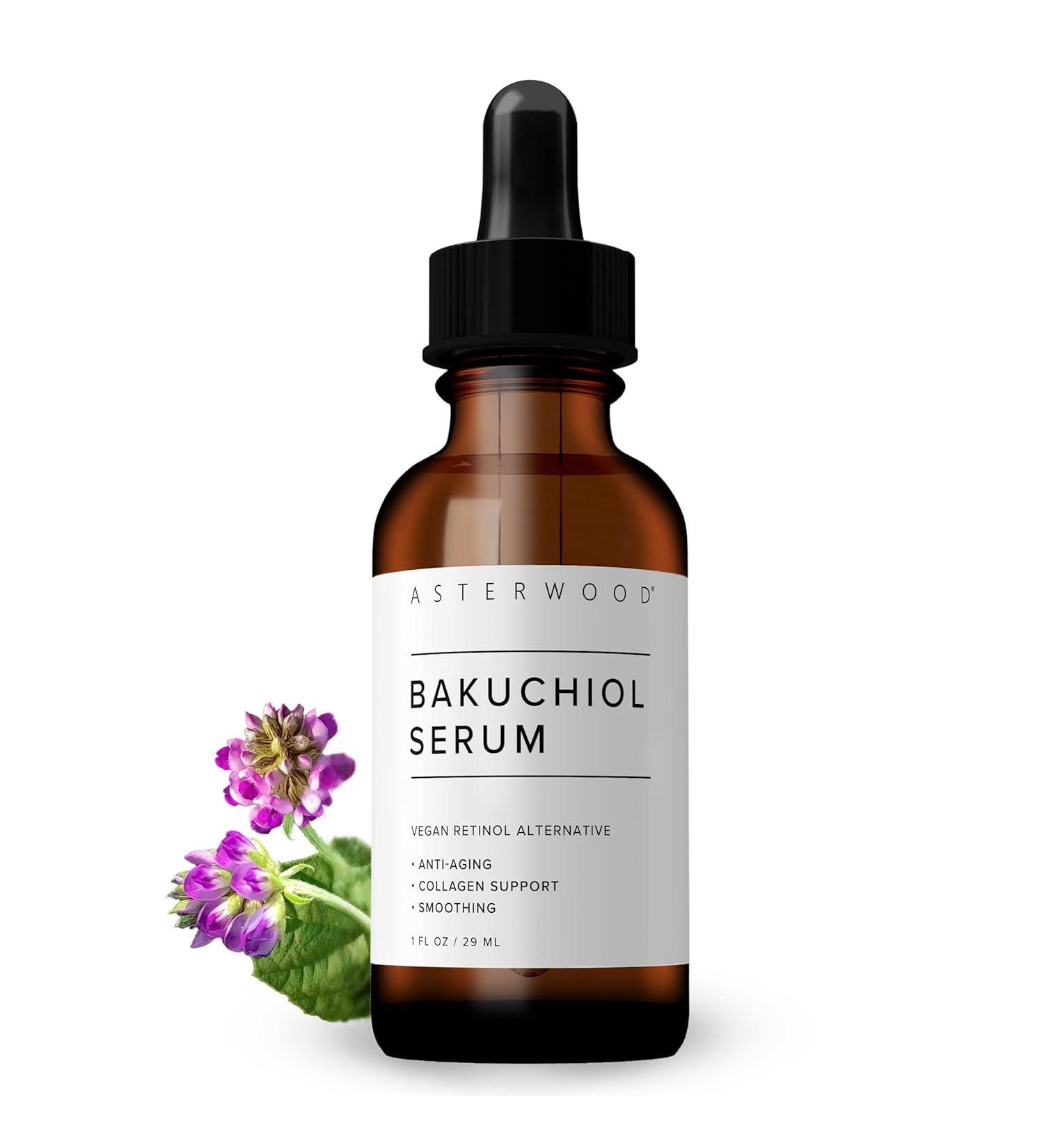 Asterwood Bakuchiol Serum for Face Retinol Alternative Plumping Wrinkle Reducing - 1 Fl Oz - Buy Online on GoSupps.com