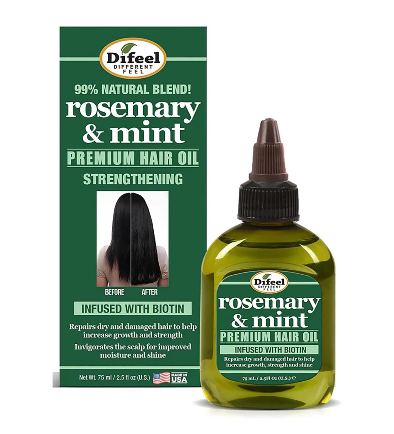 Buy Difeel Rosemary and Mint Premium Hair Oil with Biotin - 2.5 oz | Nourish & Strengthen Hair | Fast International Shipping - Buy Online on GoSupps.com