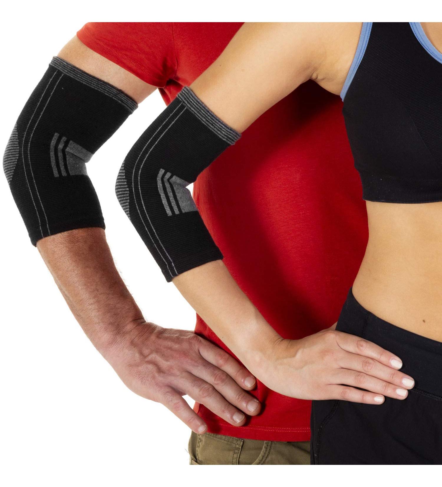 Cotton Compression Elbow Sleeves - 2 Pack Support Braces for Men & Women | Pain Relief for Tennis Golf Arthritis Tendonitis - Extra Large - Buy Online on GoSupps.com