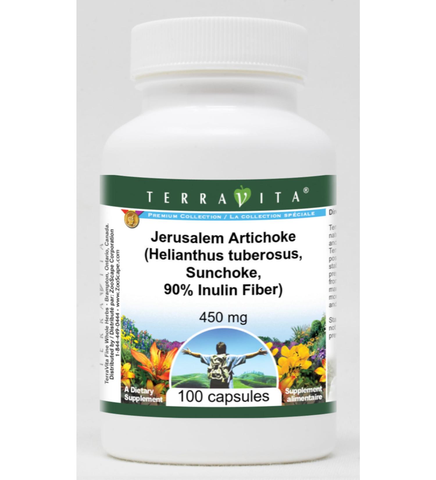 Jerusalem Artichoke (Helianthus tuberosus Sunchoke 90% Inulin Fiber) - 450 mg (100 Capsules ZIN: 570983) - Buy Online on GoSupps.com