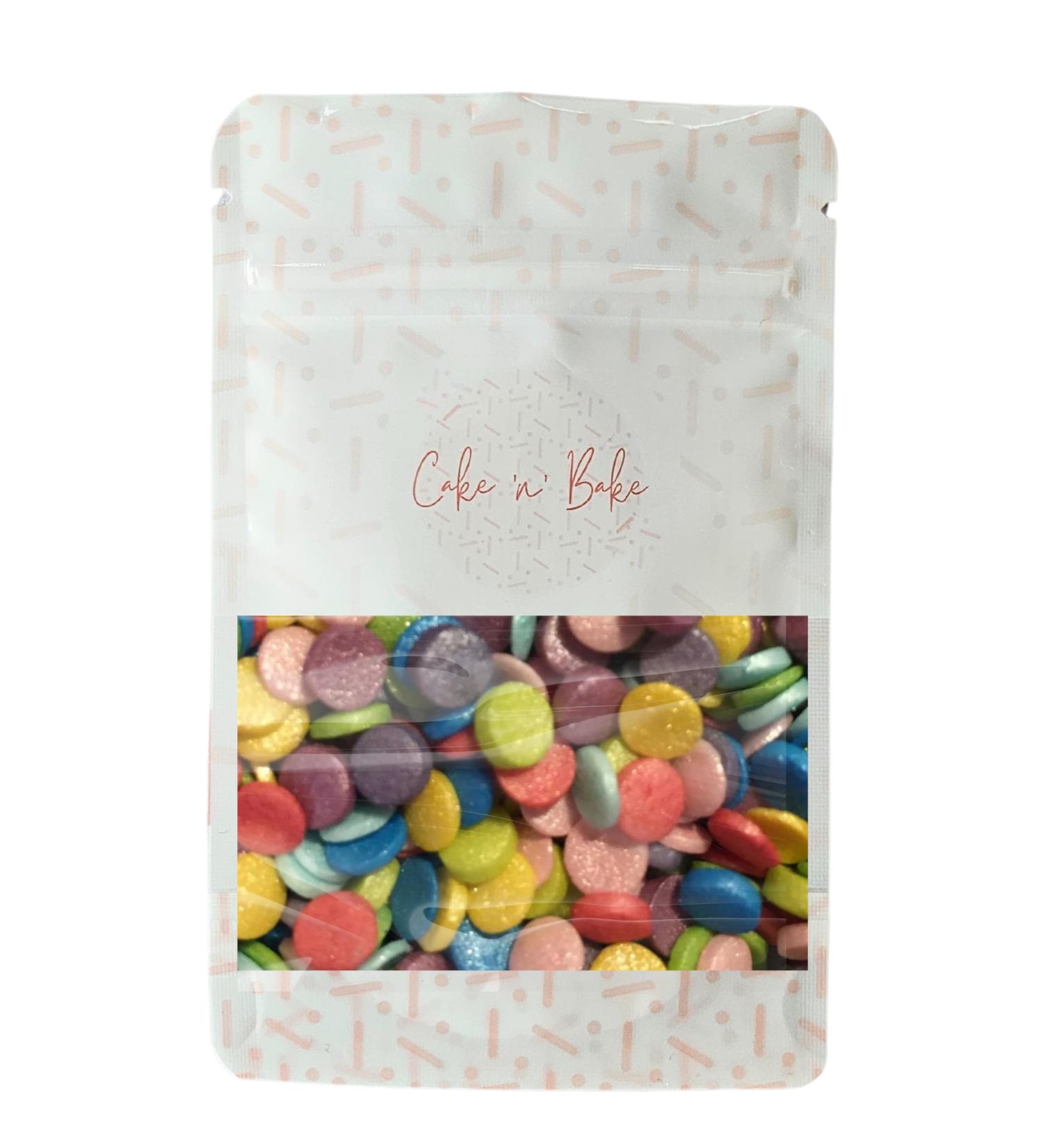 Pearlised Confetti Edible Cupcake Cake Topper Sprinkles (Rainbow)