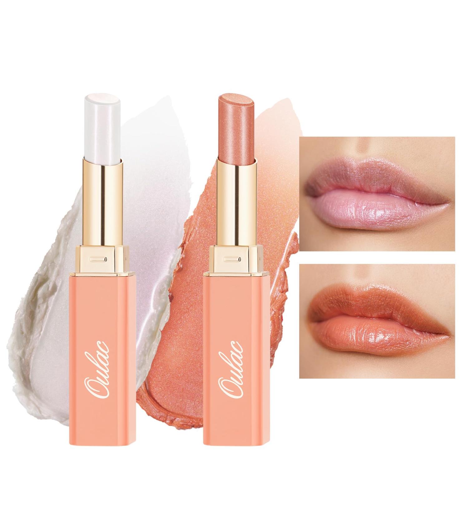  oulac Oulac 2-in-1 Lipstick and Lip Balm Juicy and Glossy Lip Care Soft and Hydrated Lips Glossy Finish for Dry Chapped and Cracked Lips Vegan - Buy Online on GoSupps.com