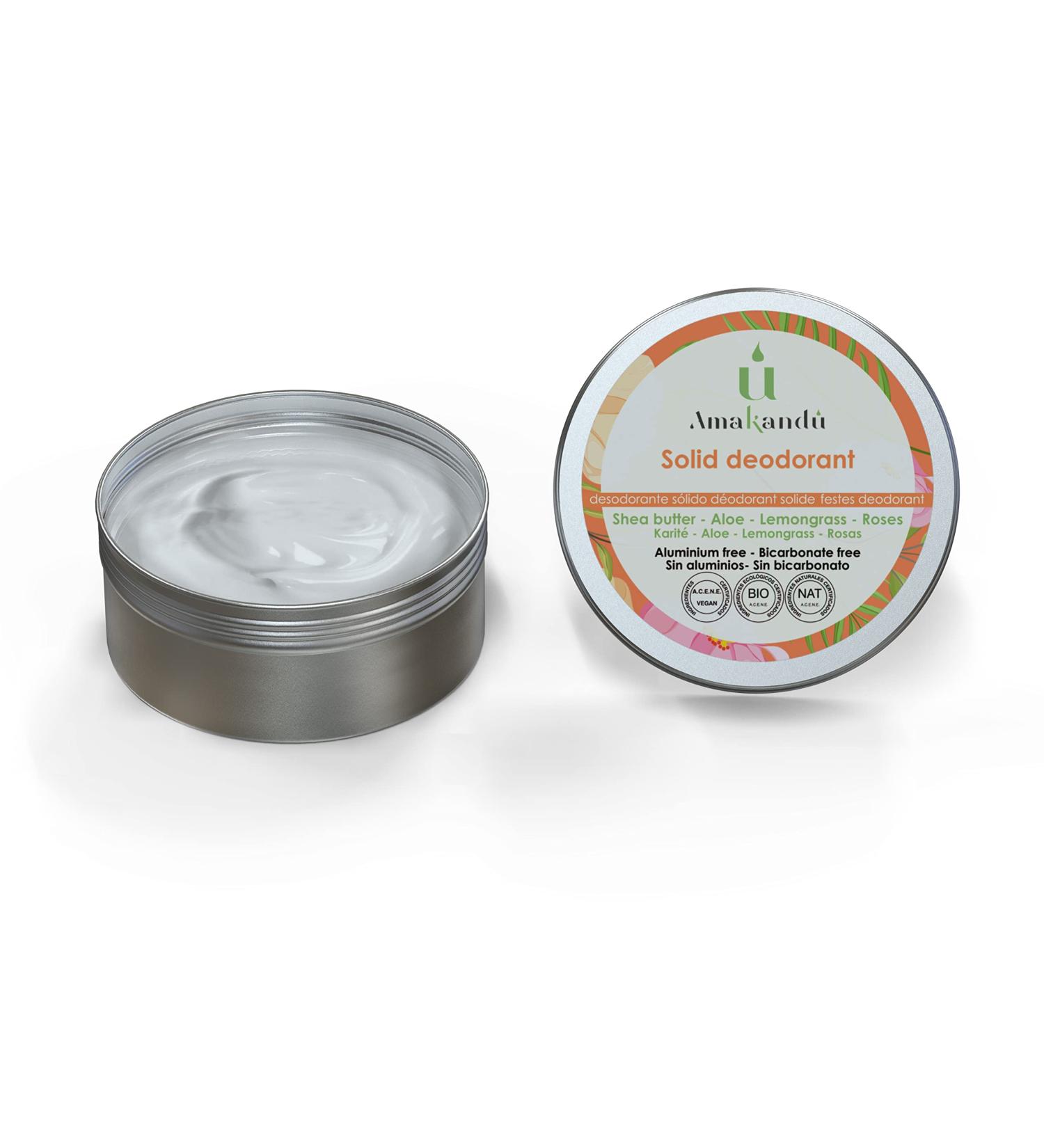  Amakandu Organic Vegan Solid Deodorant 50 ml Antiperspirant Fresh Skin Eliminates Odors Long Lasting Cosmetics Aluminium Free Chemical Free Pleasant Aroma Citronella Roses Amakandu - Buy Online on GoSupps.com