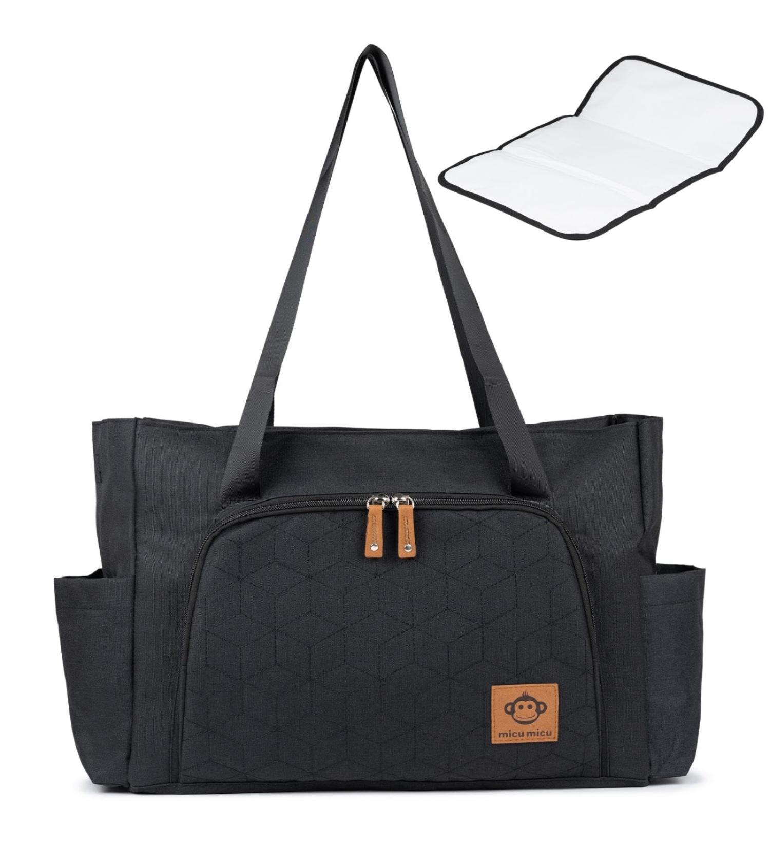 Micu Micu Wrap Bag Stroller with Diaper Pad - Large Capacity Waterproof Mommy & Clinic Bag | 50x14x30cm Black - Buy Online on GoSupps.com