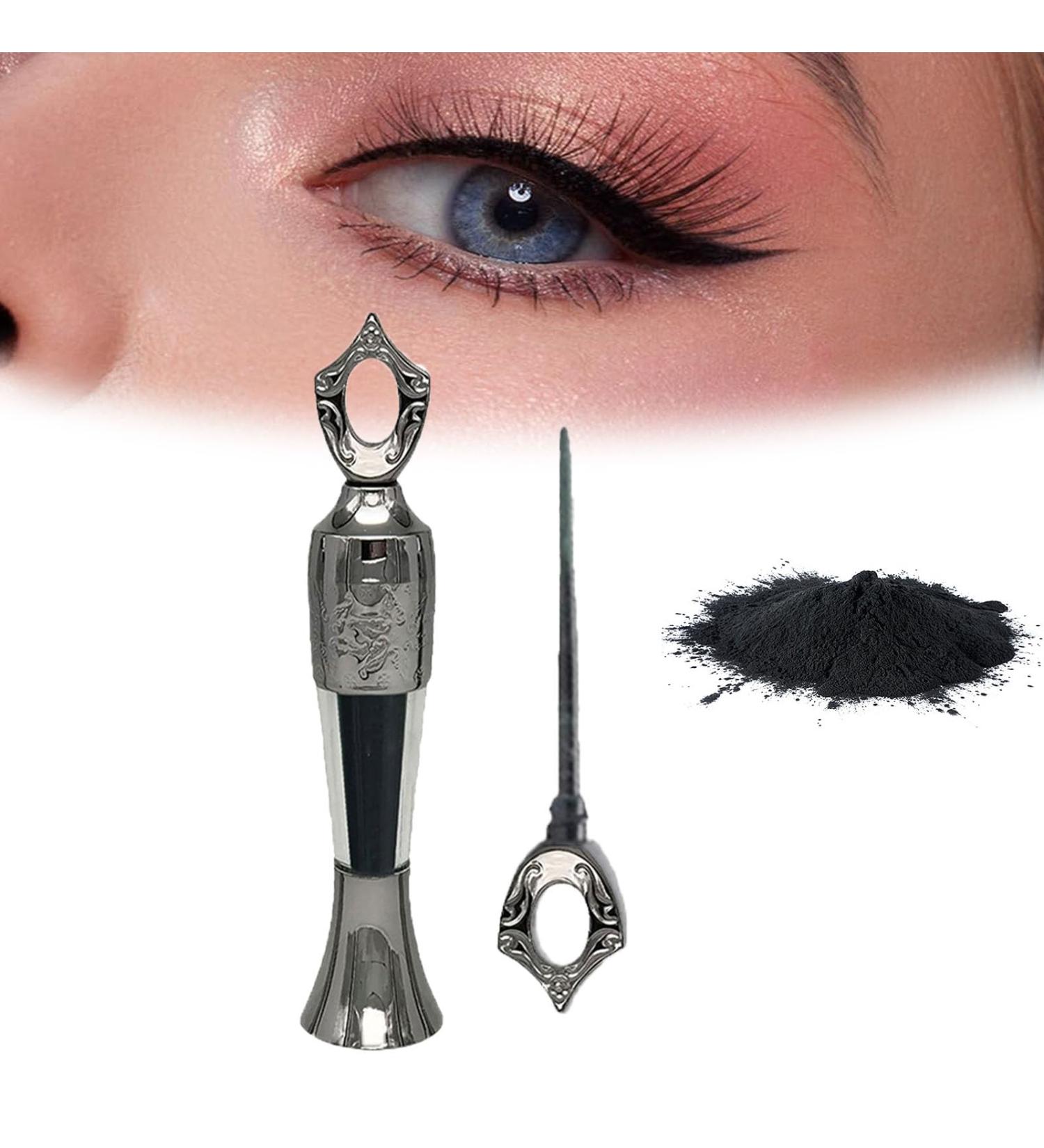 Powder Eyeliner Eye Liner Handmade 100% Natural Eyeliner Powder Long-Lasting Eyeliner Arabic Eyeliner Powder for Natural Makeup Long-Wearing Smudge-Proof (Black) - Buy Online on GoSupps.com