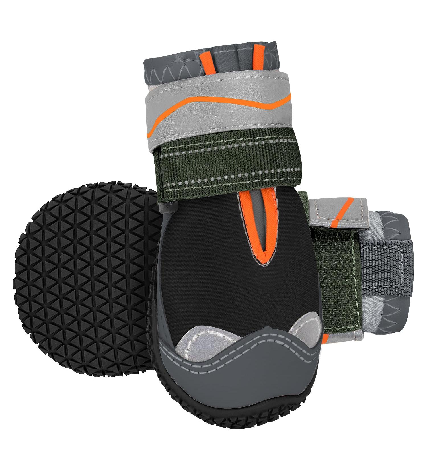 Eyin Dog Shoes: Waterproof Paw Protection - Non-Slip Reflective Velcro - Small Medium Large Sizes - Black - 2-Pack - Buy Online on GoSupps.com