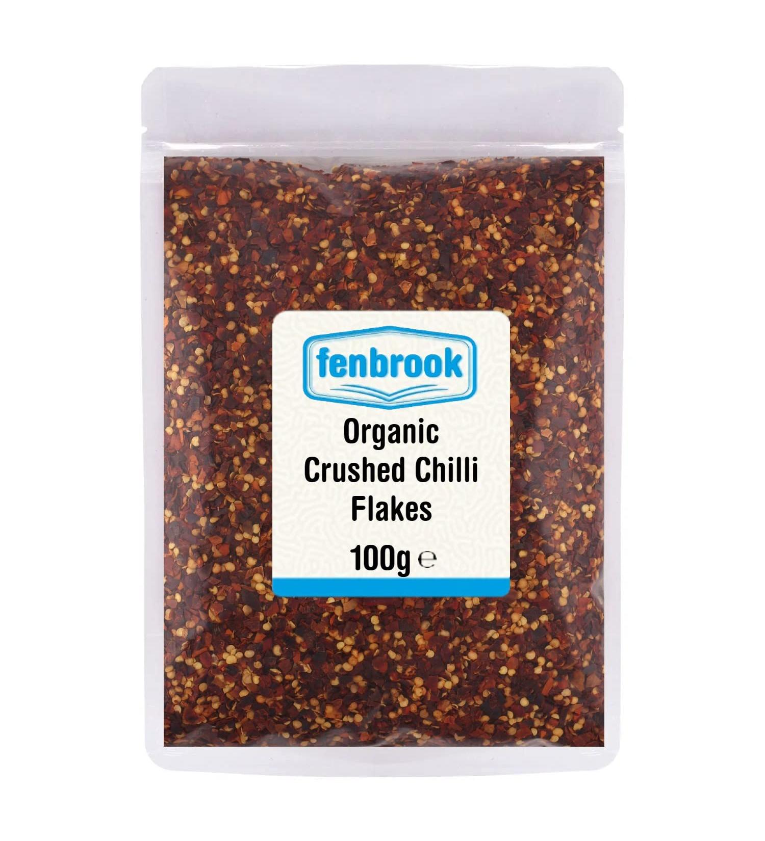 Certified Organic Crushed Chilli Flakes 100g by Fenbrook Organic - Shop Now! - Buy Online on GoSupps.com