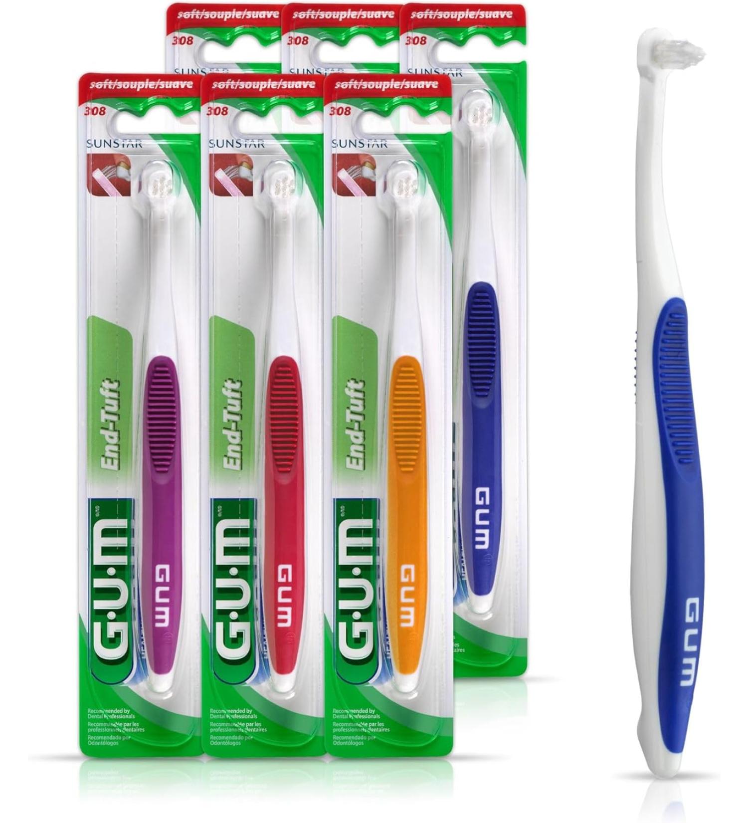 GUM End Tuft Toothbrush - Soft - Pack of 6 - Buy Online on GoSupps.com