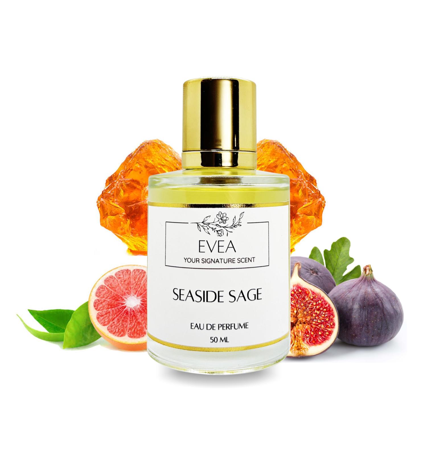 EVEA Eau de Parfum - Seaside Sage - Inspired by J. Malone' Wood Sage' & Sea Salt - Luxury Vegan Paraben-Free Women's & Men's Cologne - 50ml Spray | 1.7 fl. oz - Buy Online on GoSupps.com