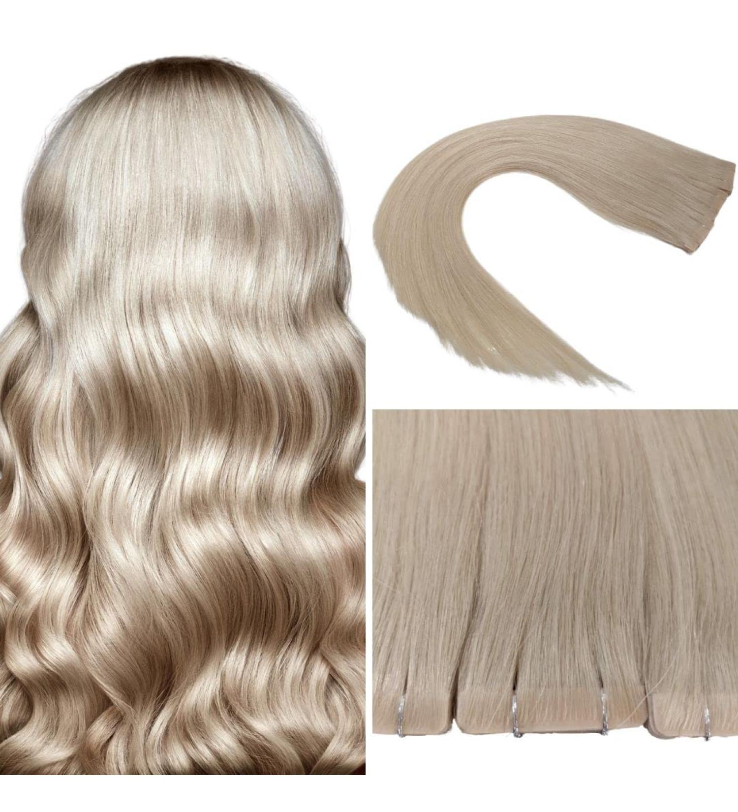 Invisible Tape In Extensions | Real Hair Salon Quality | 10 Pieces 45cm Light Blonde #60 | International Shipping - Buy Online on GoSupps.com