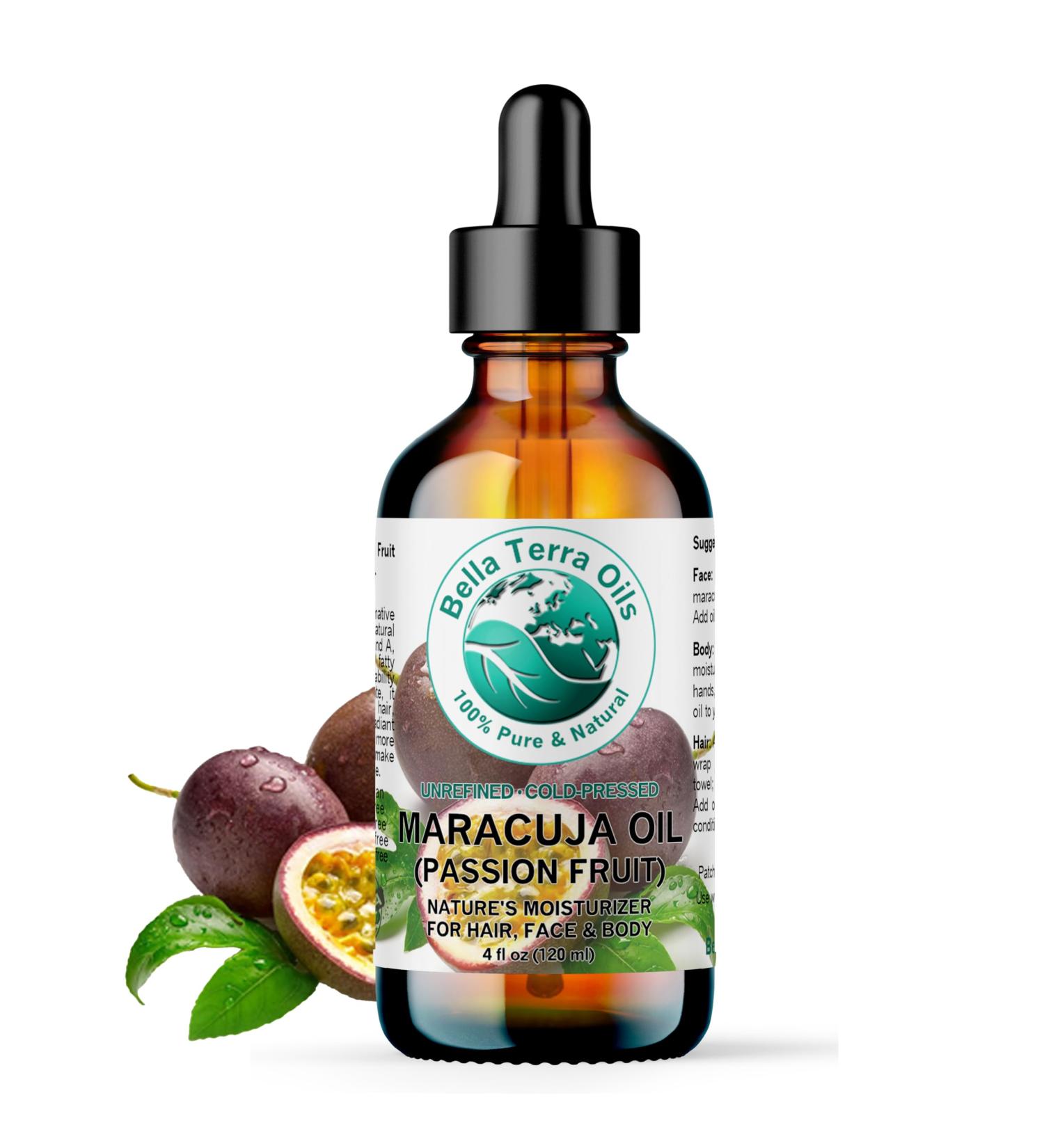 Bella Terra Maracuja Seed Oil 4 oz | Enhance Skin with Vitamin A & Essential Fatty Acids | International Shipping Available - Buy Online on GoSupps.com