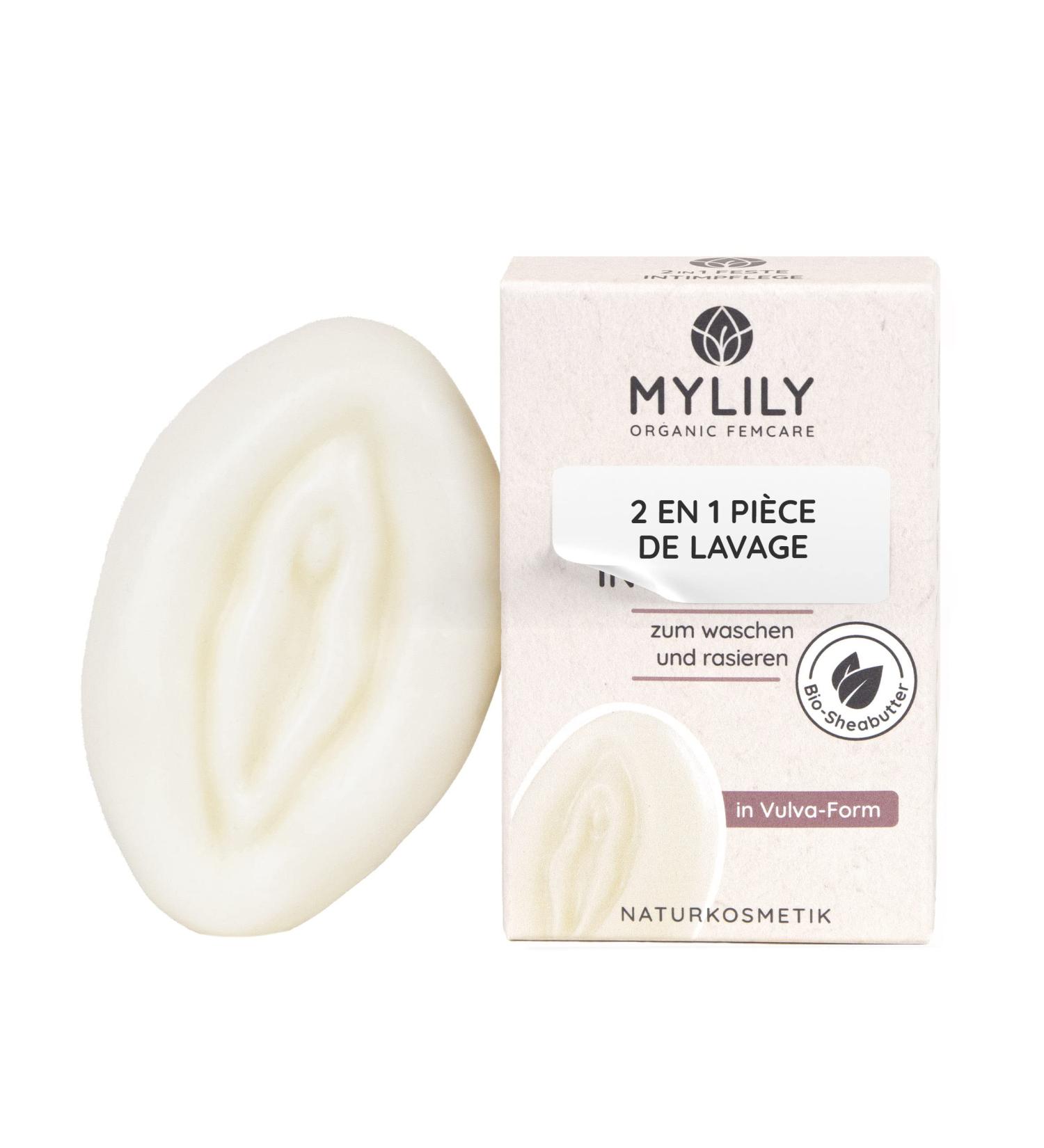 MYLILY 2 in 1 washing soap | Women's intimate soap | Shaving soap | Women's solid soap | vegan & not tested on animals | Cocoa butter & shea & coconut oil & orange - Buy Online on GoSupps.com