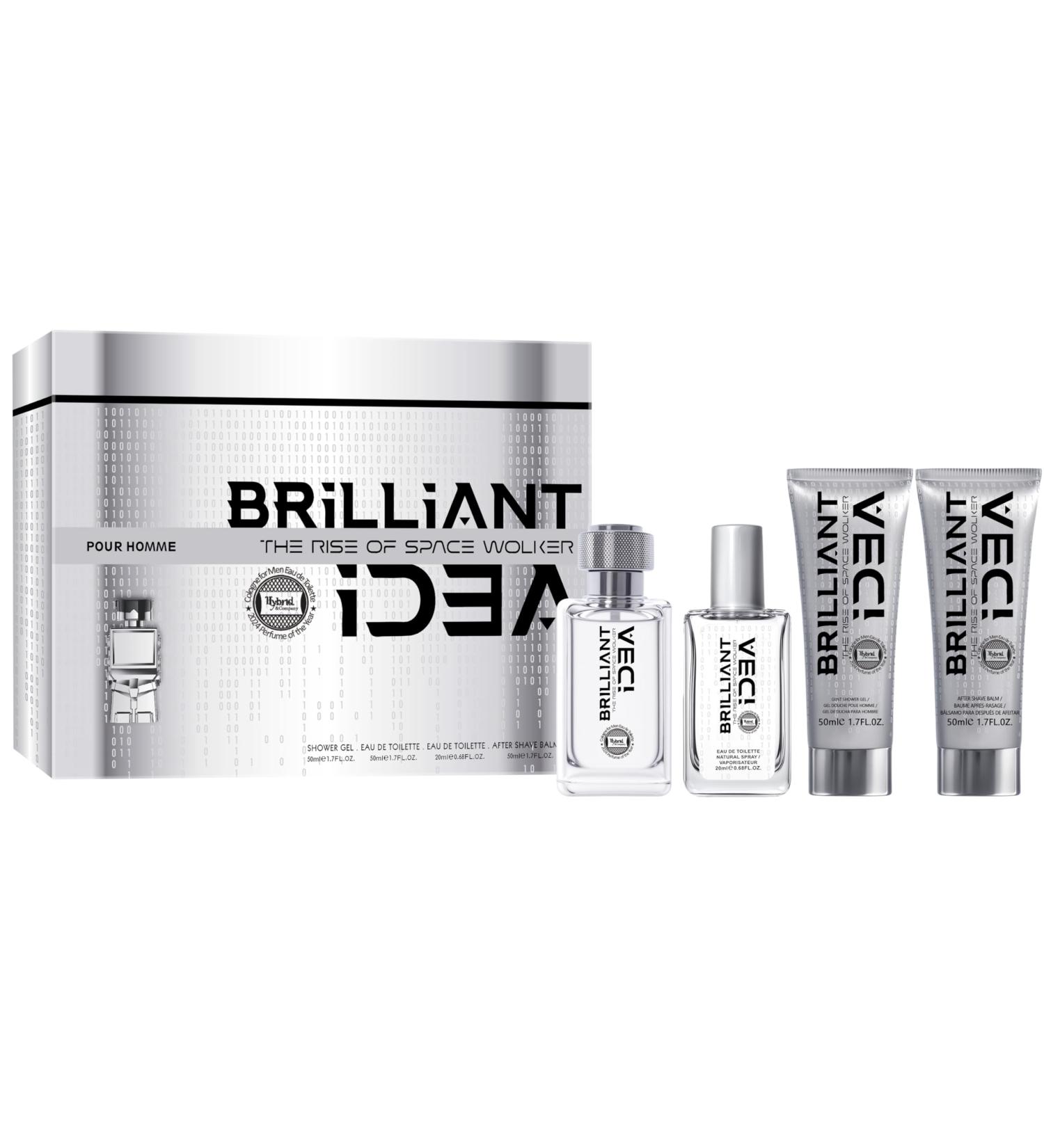 Hybrid & Company Brilliant Idea 4Pcs Gift Set For Men 20ml-Perfume&50ml-Perfume&50ml-After Shave Balm &50ml-Shower Gel - Buy Online on GoSupps.com